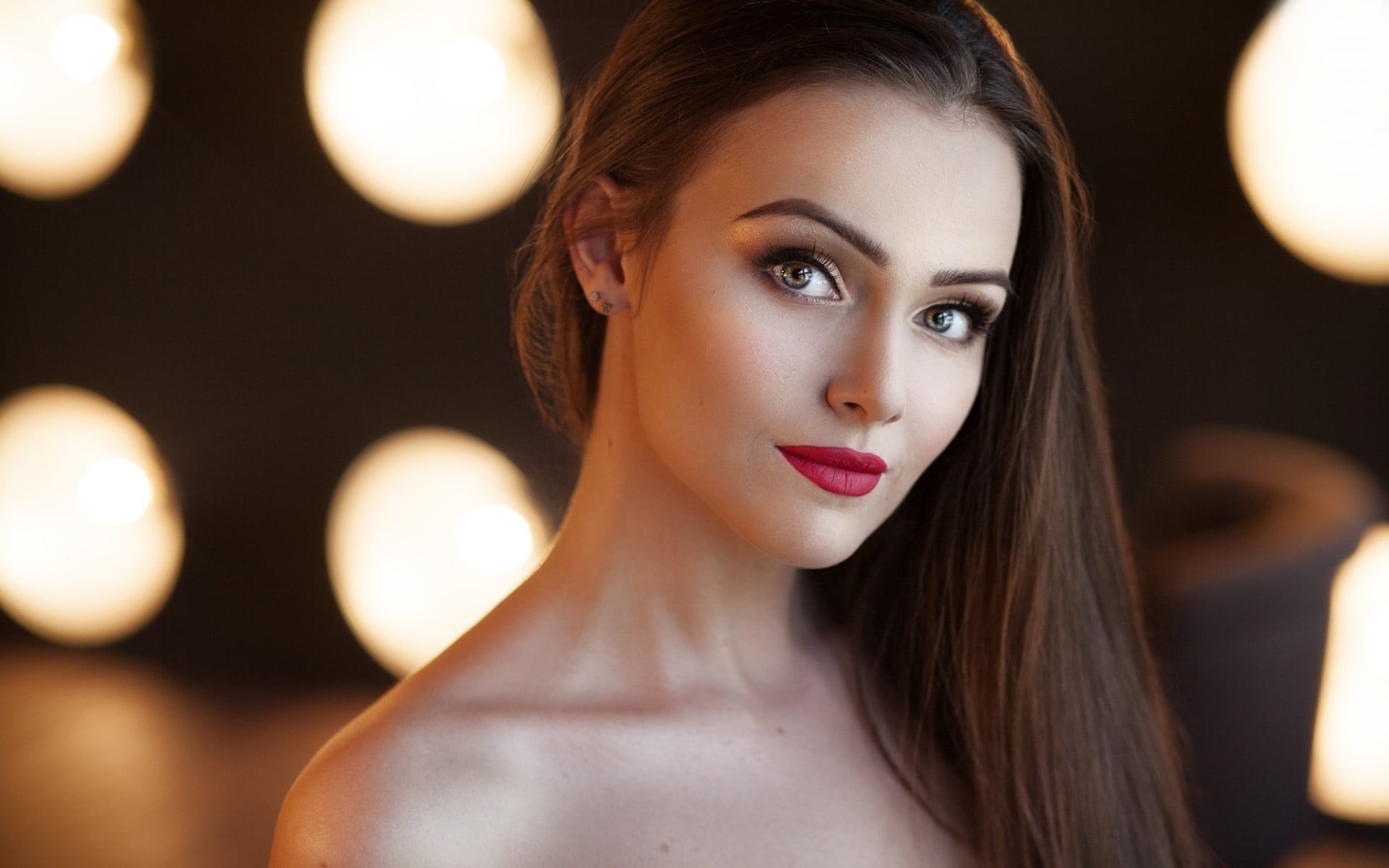 make-up, makeup, luxury, brown hair, young adult, beauty, body part, human face, indoors, beautiful people, model, looking at camera, 1080P, adult, women, HD Wallpaper