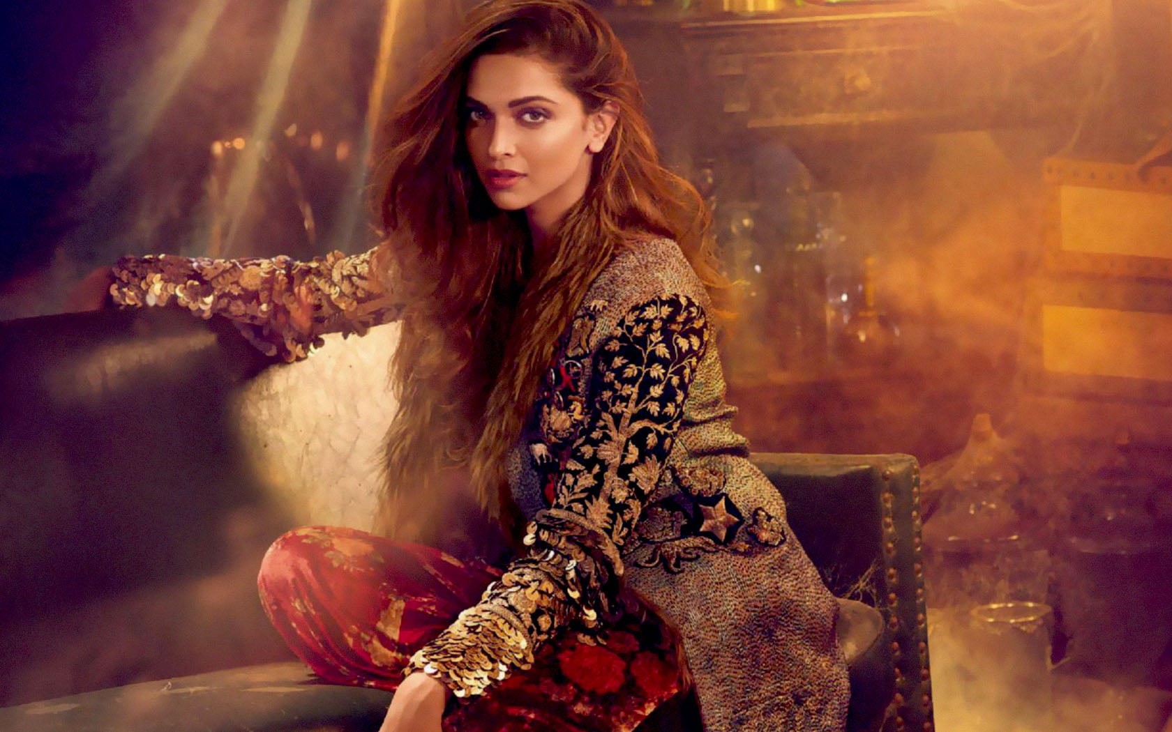 s, bollywood, 720P, black, beautiful people, hair, sleeved, deepika, portrait, vogue, young women, looking at camera, hairstyle, young adult, clothing, HD Wallpaper