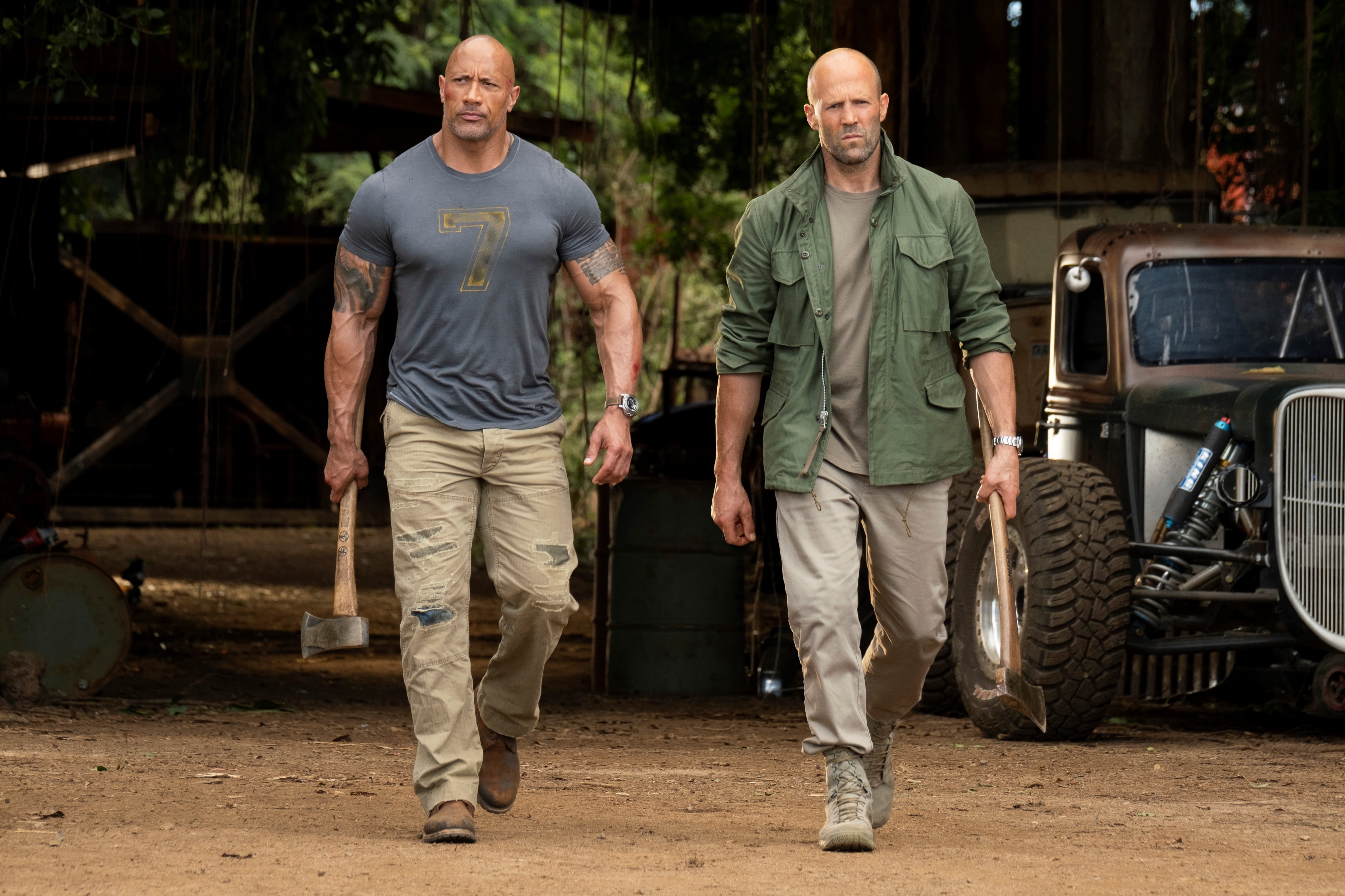 Deckard Shaw, 4K, Jason Statham, Luke Hobbs, Fast and Furious, Fast and Furious Presents: Hobbs and Shaw, Dwayne Johnson, HD Wallpaper