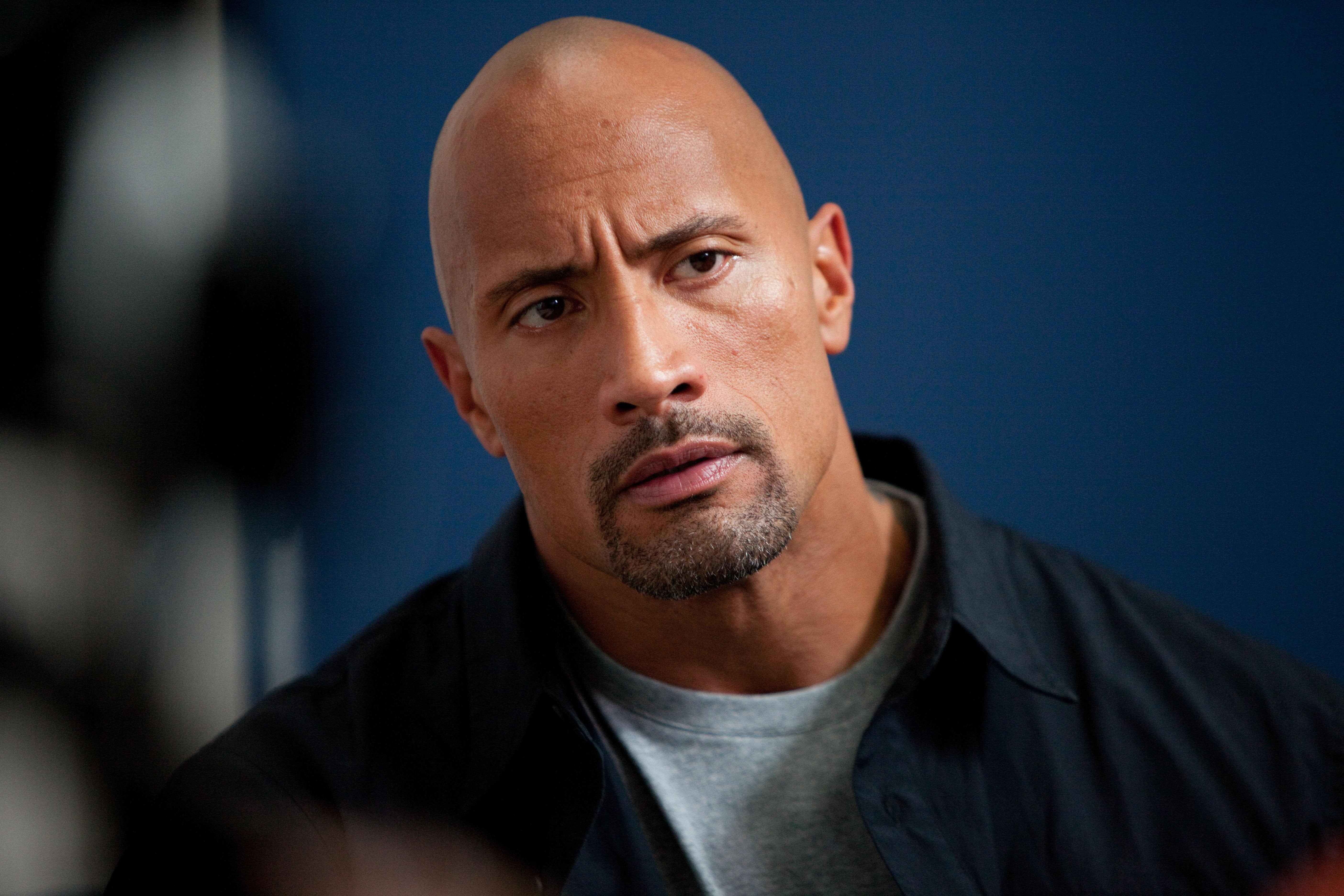 5K, celebrity, actor, bald, johnson, dwayne johnson, dwayne, hair, HD Wallpaper