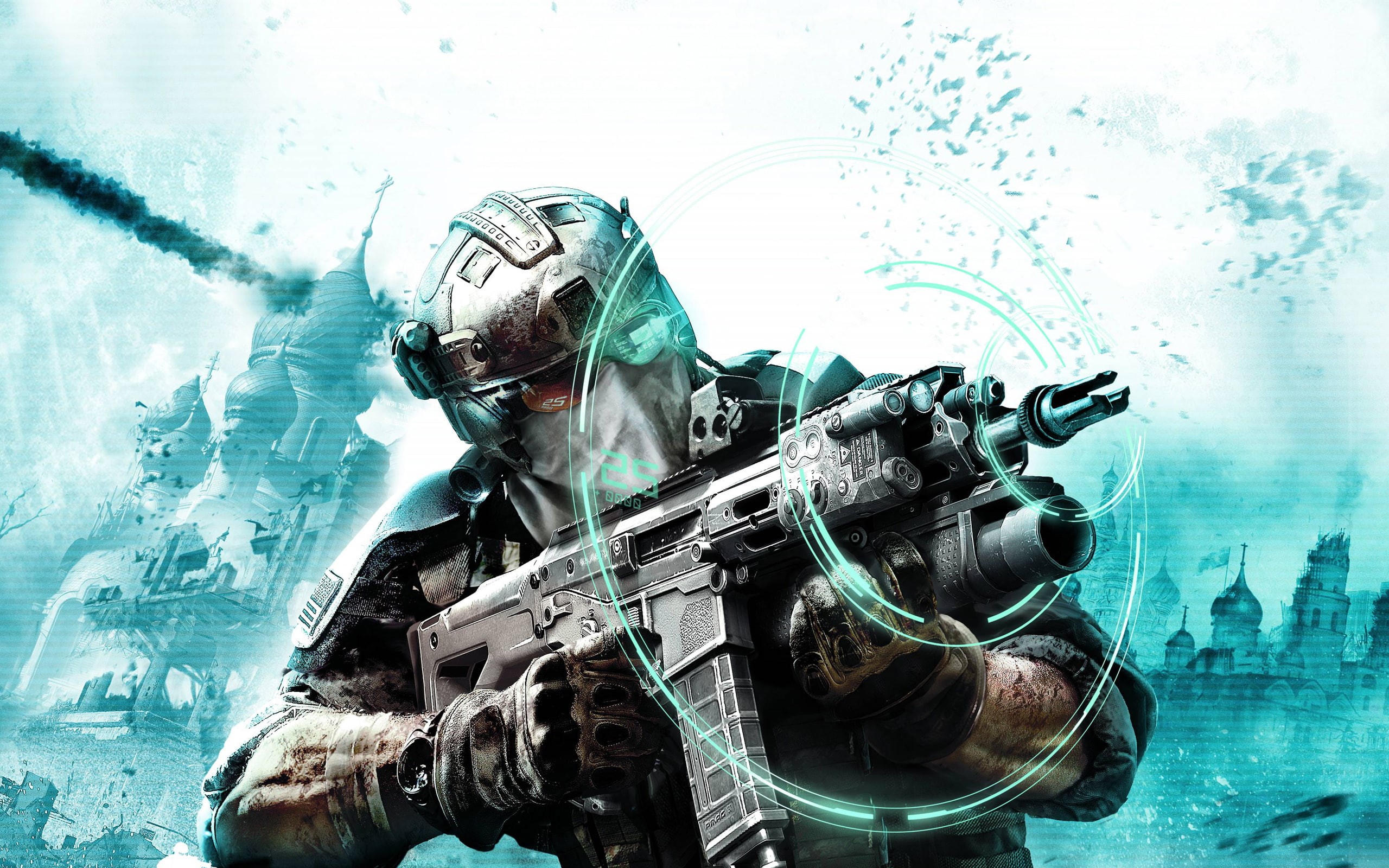 waist up, Arctic Strike, weapons, Ghost Recon: Future Soldier, reflection, clothing, water, security, camouflage, sight, soldiers, representation, government, HD Wallpaper