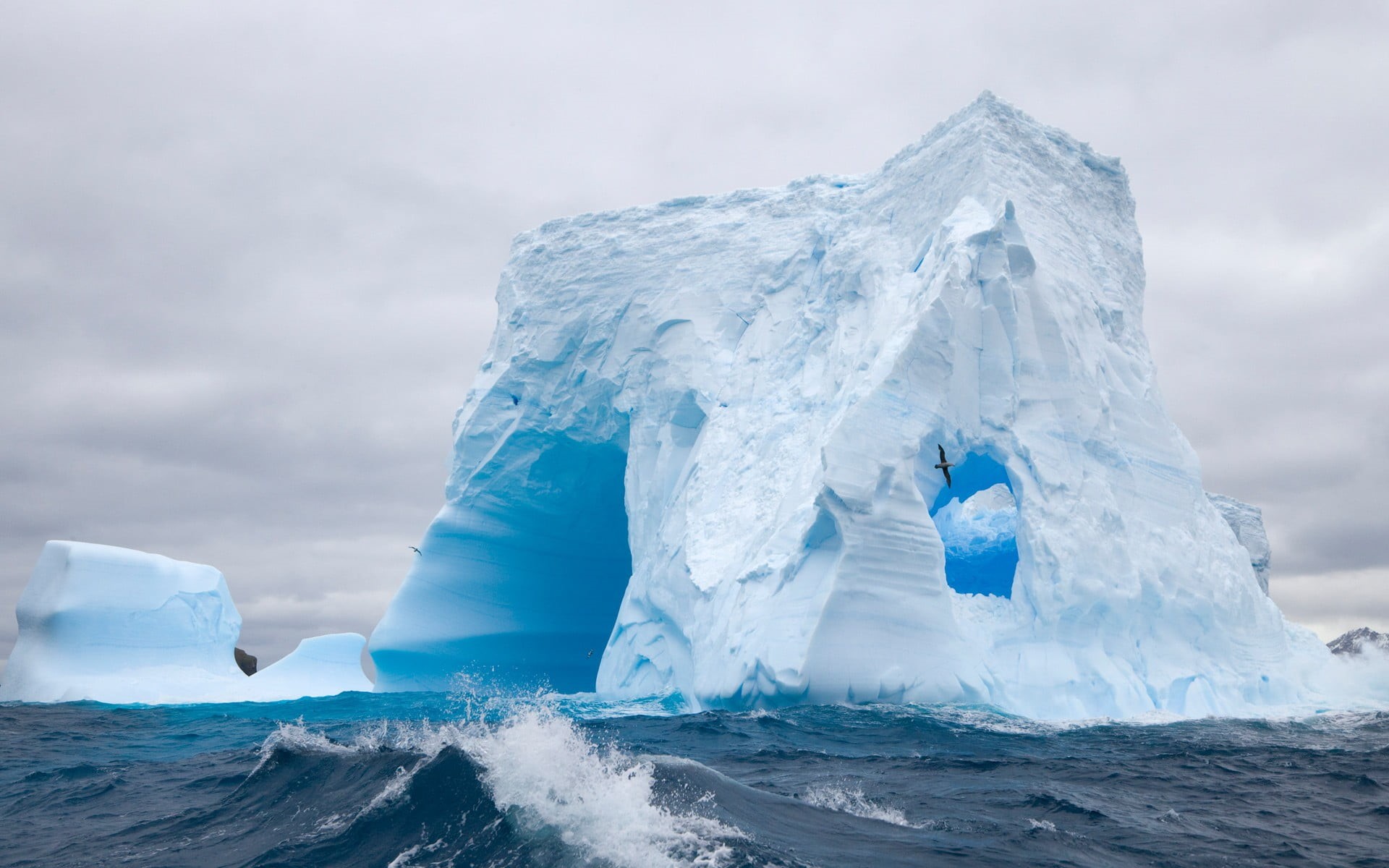 glacier, winter, no people, frozen, beauty in nature, sea, ice, blue, outdoors, iceberg - ice formation, nature, water, power in nature, 1080P, snow, abstract, HD Wallpaper