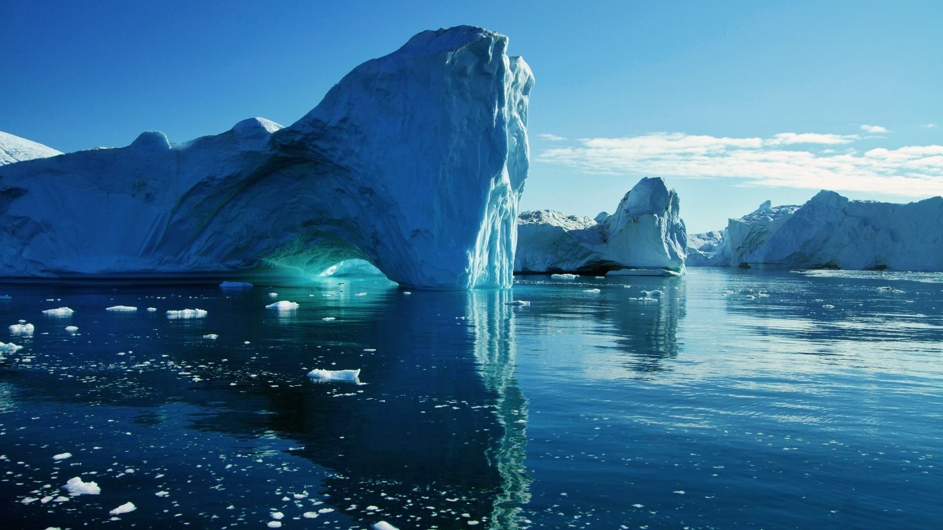 iceberg - ice formation, mountain, glacier, mountain range, sea, floating on water, snowcapped mountain, tranquil scene, landscape, scenics - nature, Arctic, HD Wallpaper