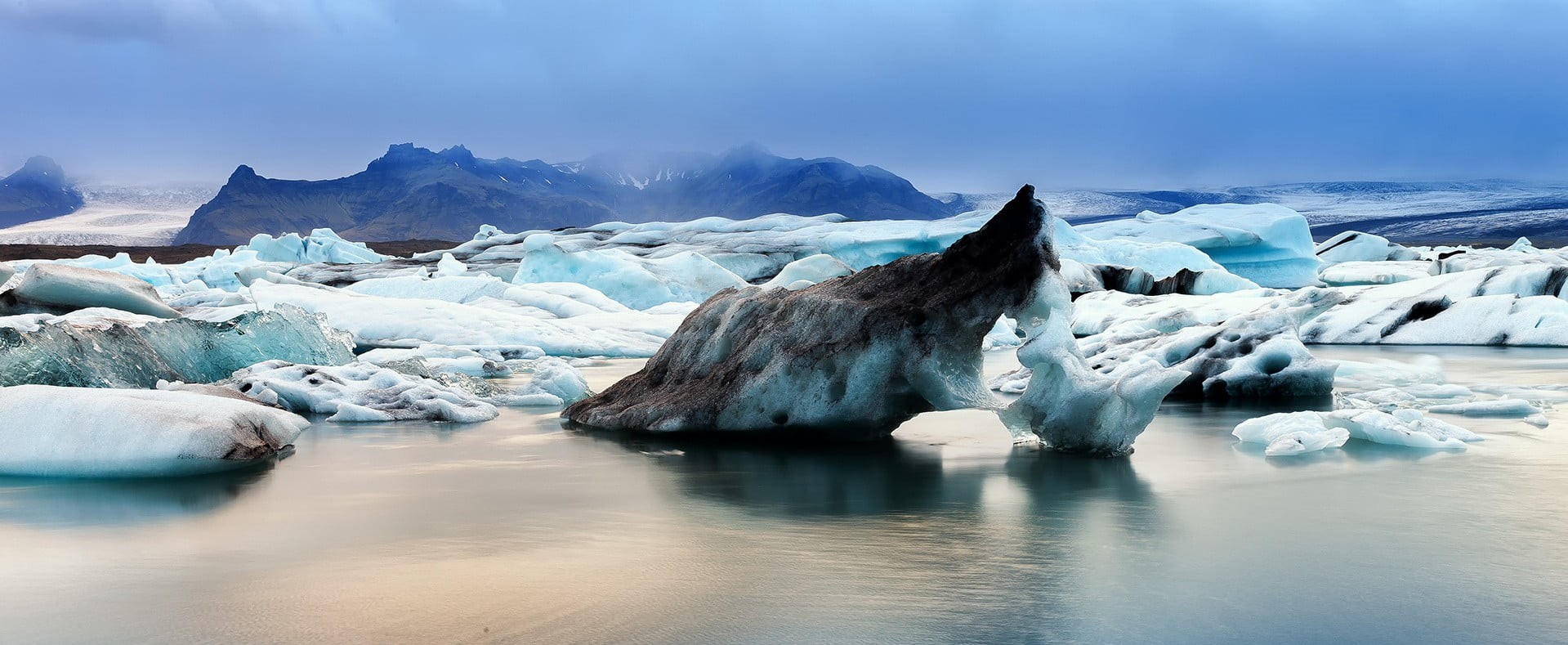 iceberg, lagoon, snowcapped mountain, tranquil scene, iceberg - ice formation, melting, snow, scenics - nature, covered, stone, mountains, landscape, floating, HD Wallpaper