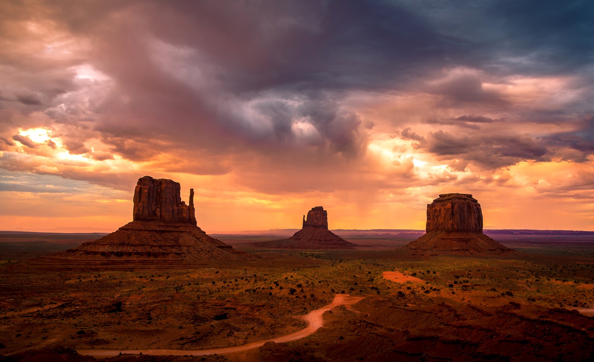 wild West, sunset, canyon, remote, rock - Object, red, tranquility, USA, 1080P, native American Ethnicity, travel, solid, monument Valley, arizona, mesa, HD Wallpaper