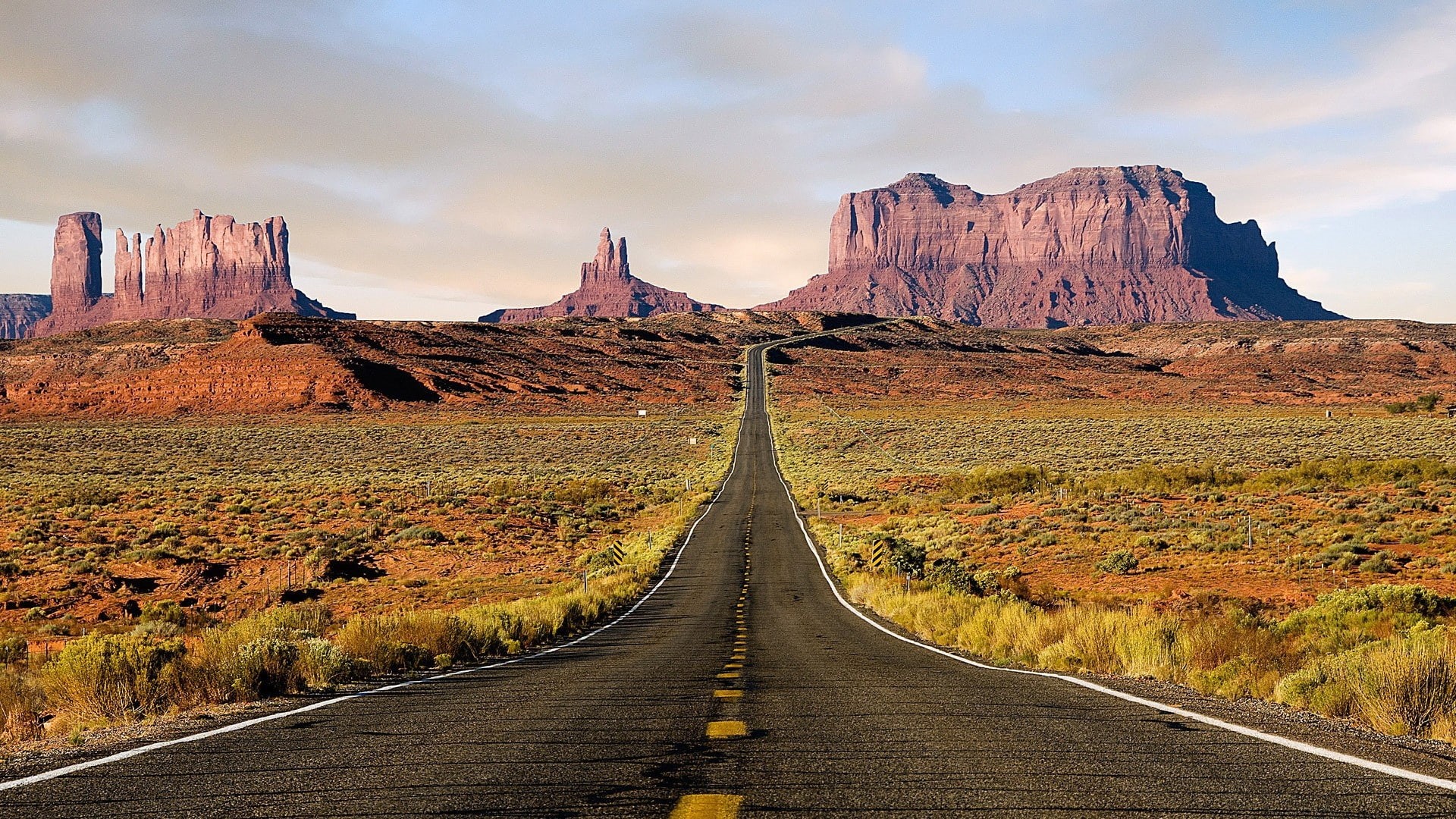 deserts, hd, route 66, valley, USA, architecture, monuments, 1080P, roads, monument, art, route, monument valley, HD Wallpaper