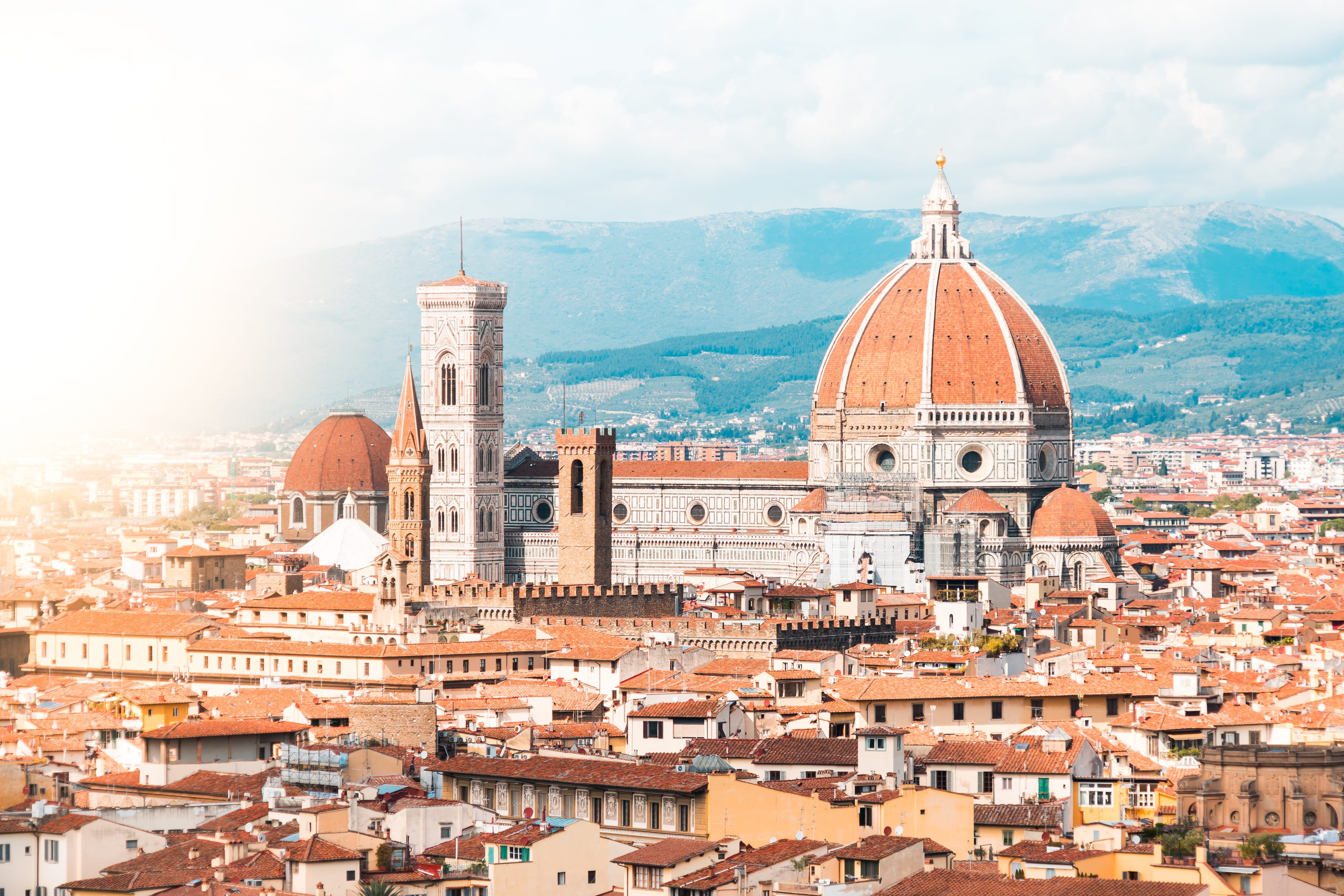 cupola, old city, maria, top, Duomo S. Maria del Fiore, florence, nature, tuscany, travel, duomo, religion, sky, crowded, dome, italy, del, travel destinations, HD Wallpaper
