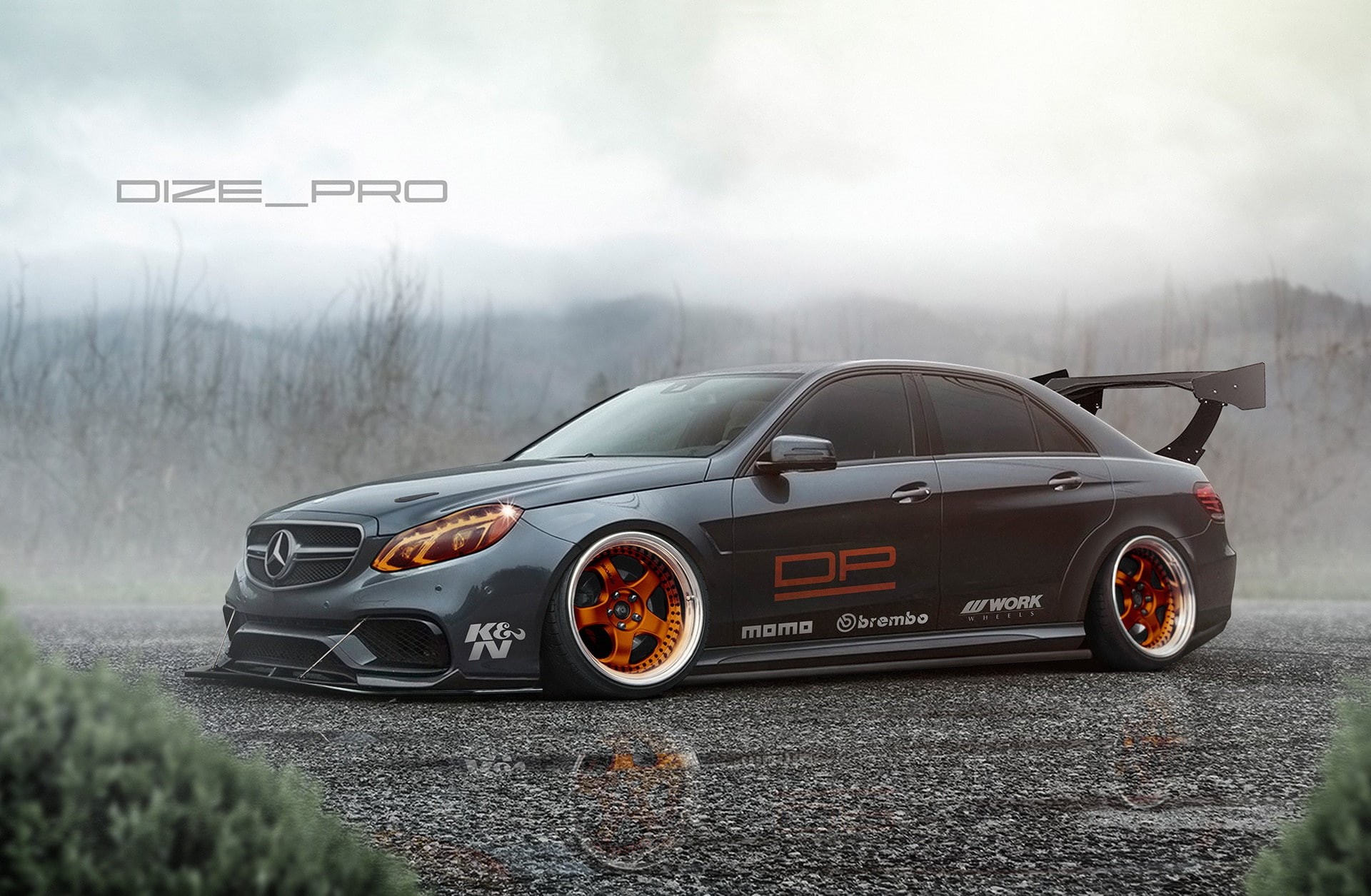 day, plant, winter, Mercedes Benz AMG GT, no people, vehicle, motor vehicle, luxury, fog, non-urban scene, wheel, road trip, car, sports car, mode of transportation, HD Wallpaper