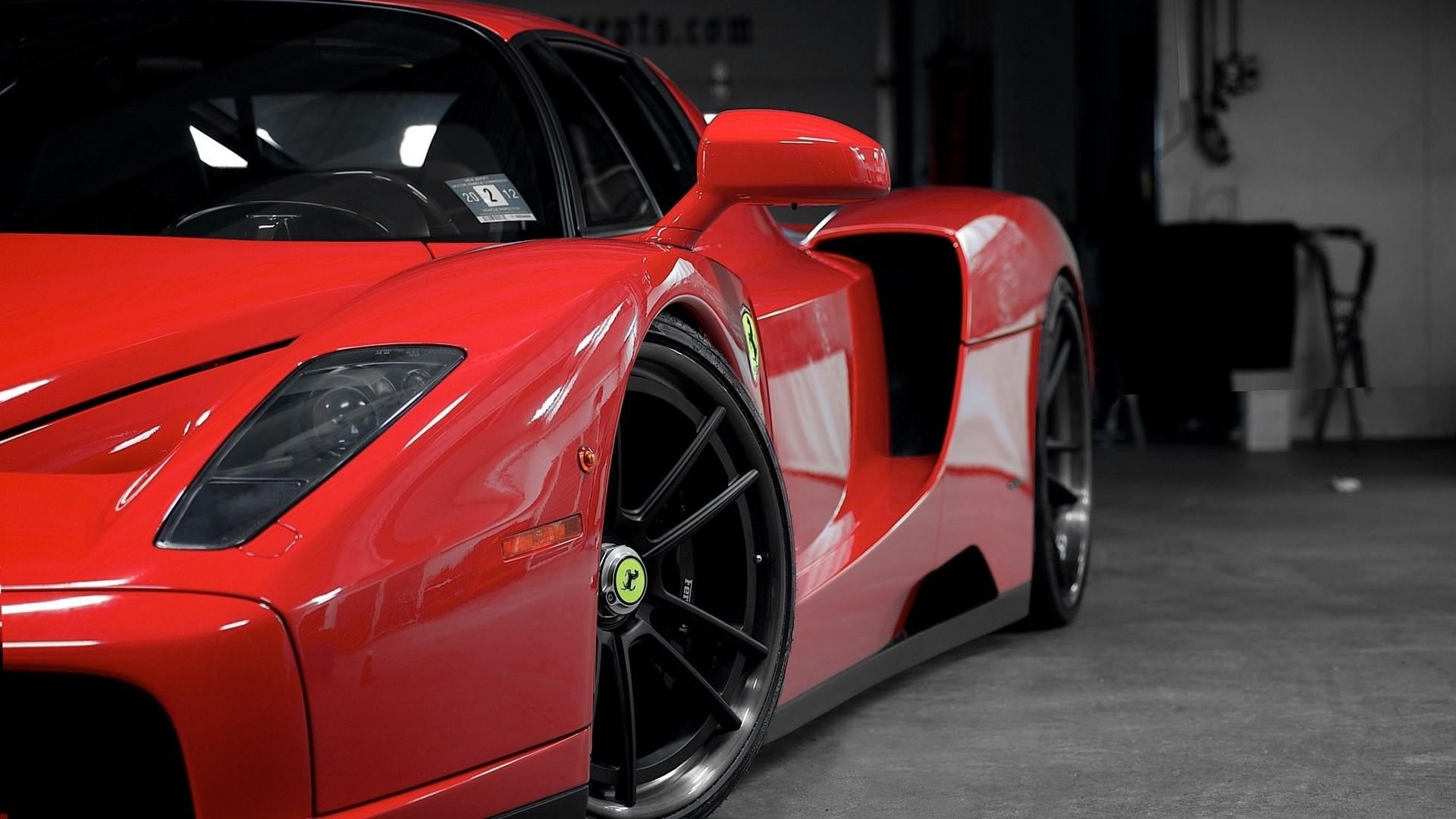 enzo ferrari, sports car, luxury vehicle, supercar, automotive design, no people, red car, 1080P, stationary, red, white color, motor vehicle, close-up, HD Wallpaper