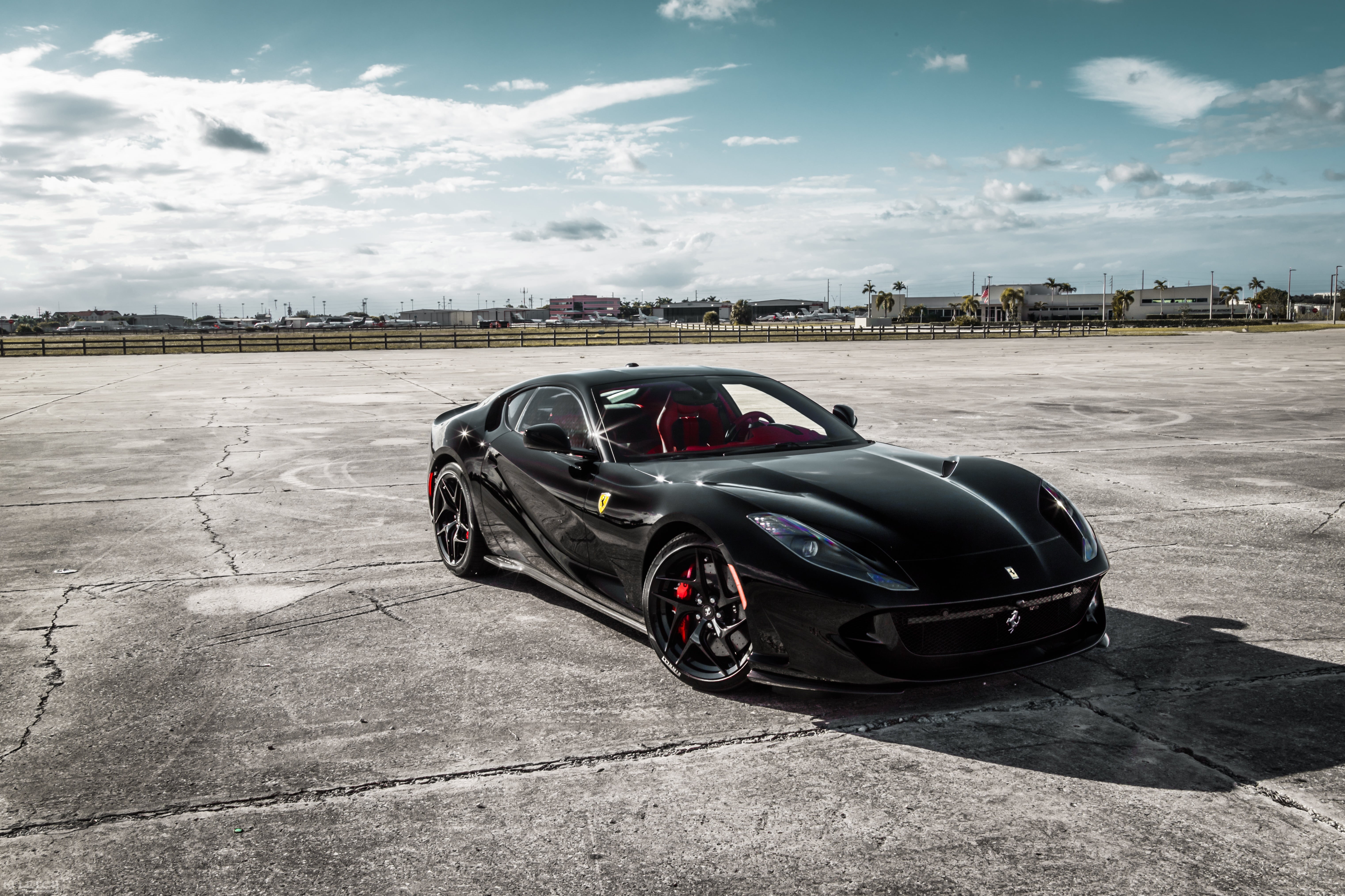 Grand Tourer, Car, Ferrari 812 Superfast, Vehicle, Black Car, Supercar, 5K, Ferrari, Sport Car, HD Wallpaper