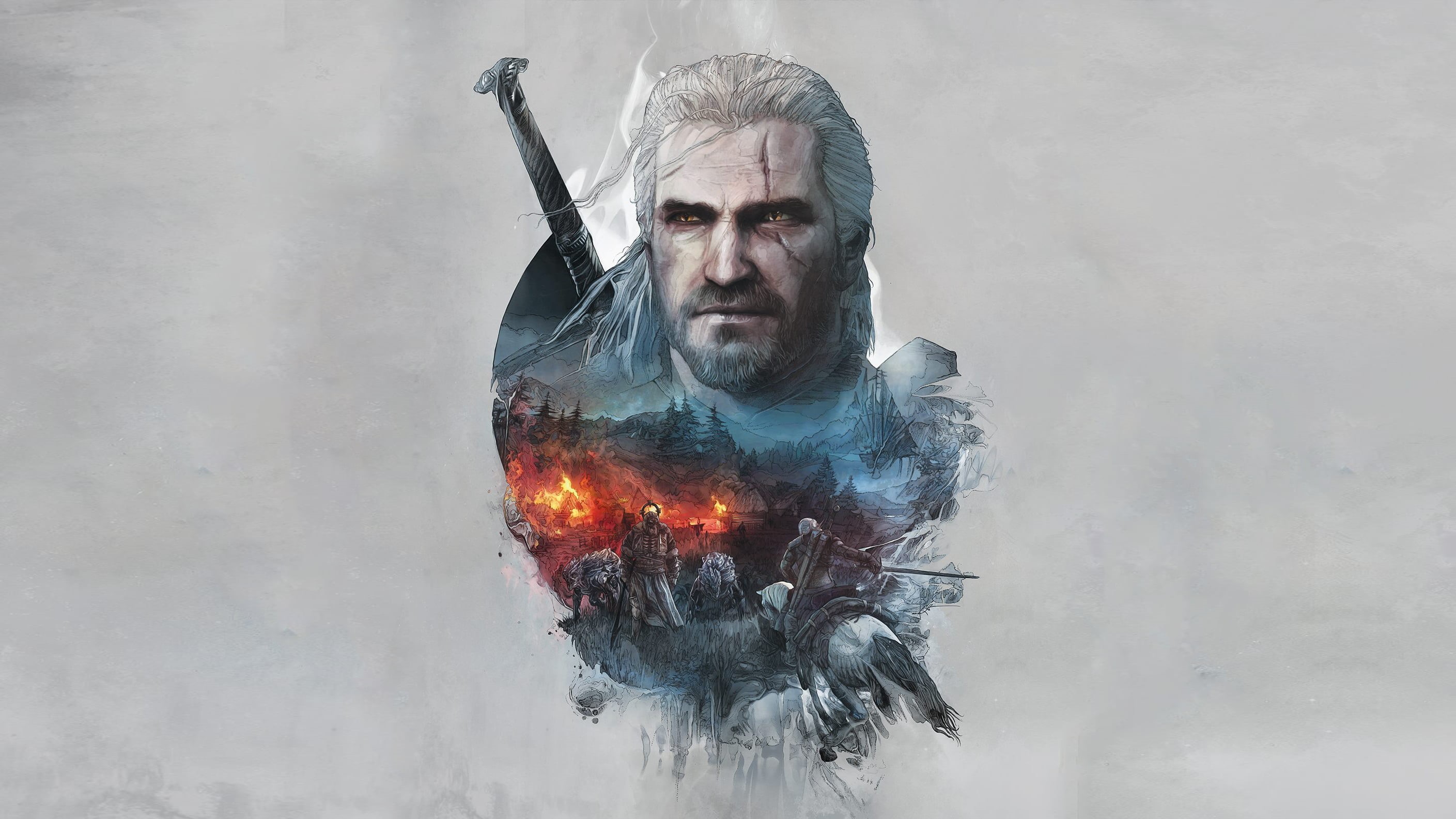 one person, looking at camera, males, The Witcher, adult, illustration, holding, smoke - physical structure, video games, mature men, The Witcher 3: Wild Hunt, HD Wallpaper