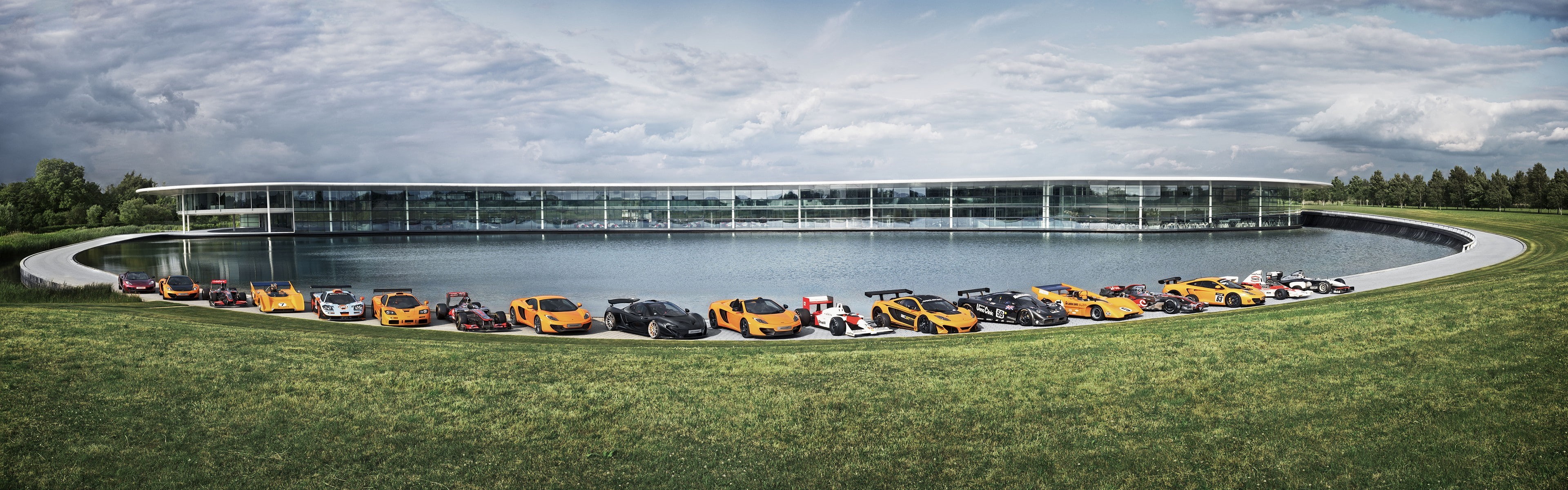 Multiple Display, McLaren F1, McLaren Technology Centre, McLaren Formula 1, McLaren M1B, McLaren P1, Dual Monitors, car, McLaren MP4 12C GT3, McLaren MP4 12C, HD Wallpaper