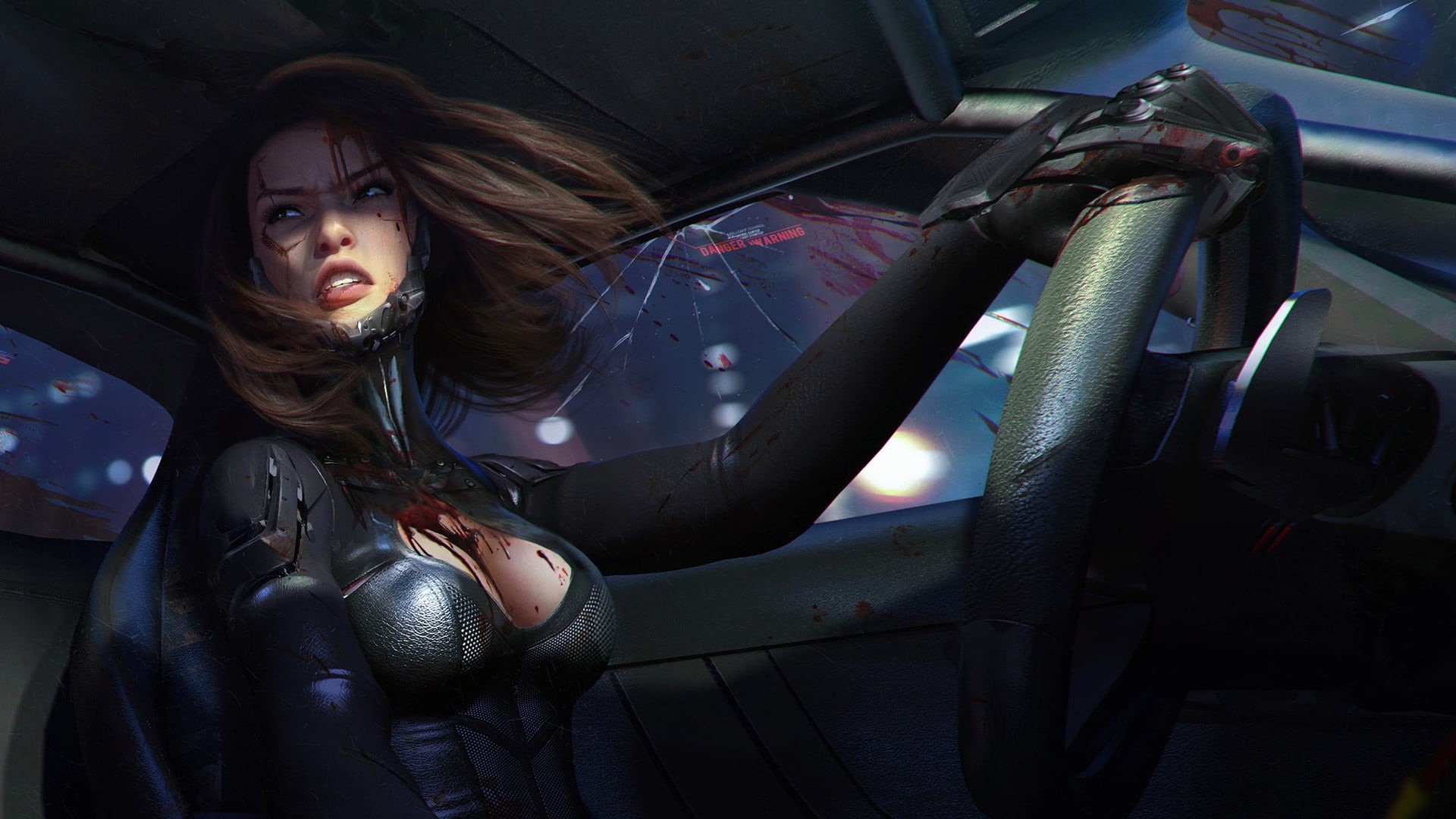 Tian Zi, by Tian Zi, Art, Auto, Illustration, Characters, Girl, Machine, Concept Art, Chase, Future, Cyberpunk, PLAINCLOTHESMAN, 1080P, Fiction, PLAINCLOTHESMAN-03, HD Wallpaper