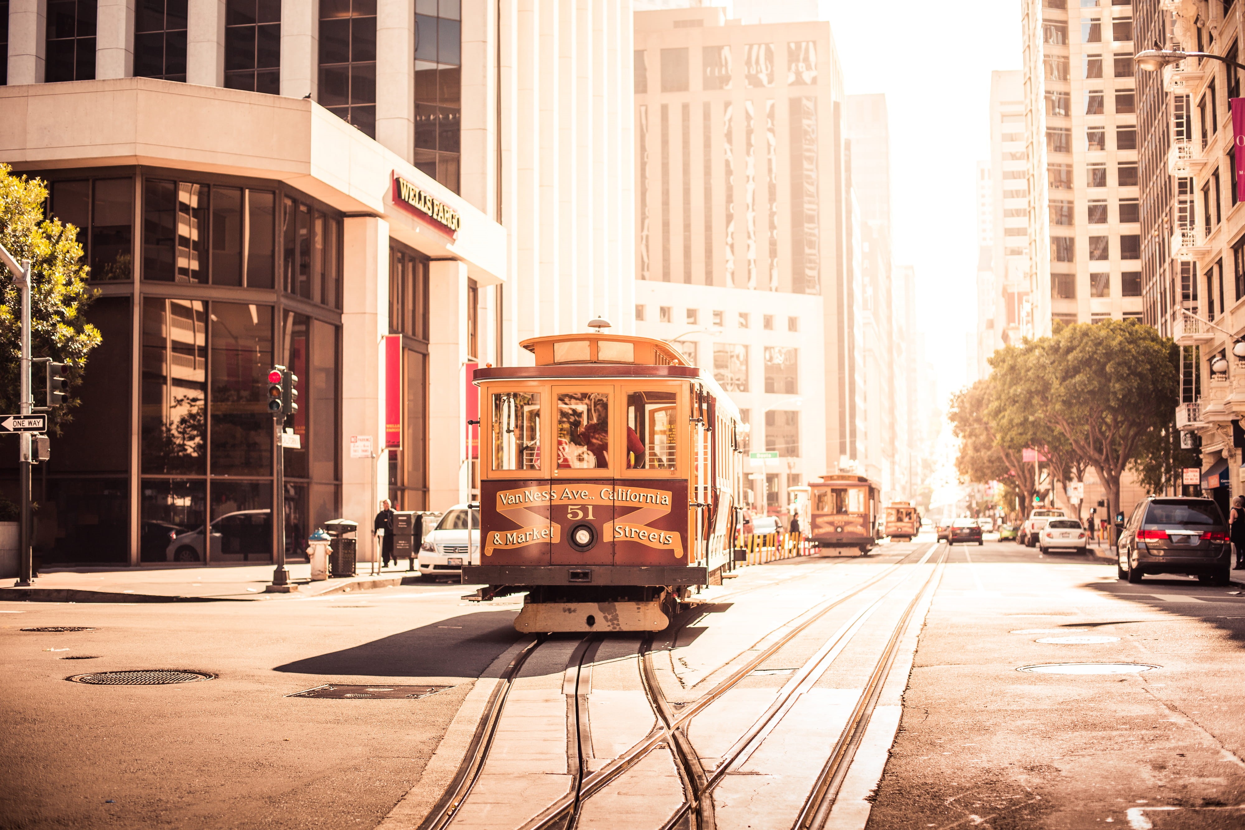 muni, transportation, streets, cars, public Transportation, vintage, cable, road, 4K, built Structure, mode of Transport, Sunny, nature, traffic, urban Scene, HD Wallpaper