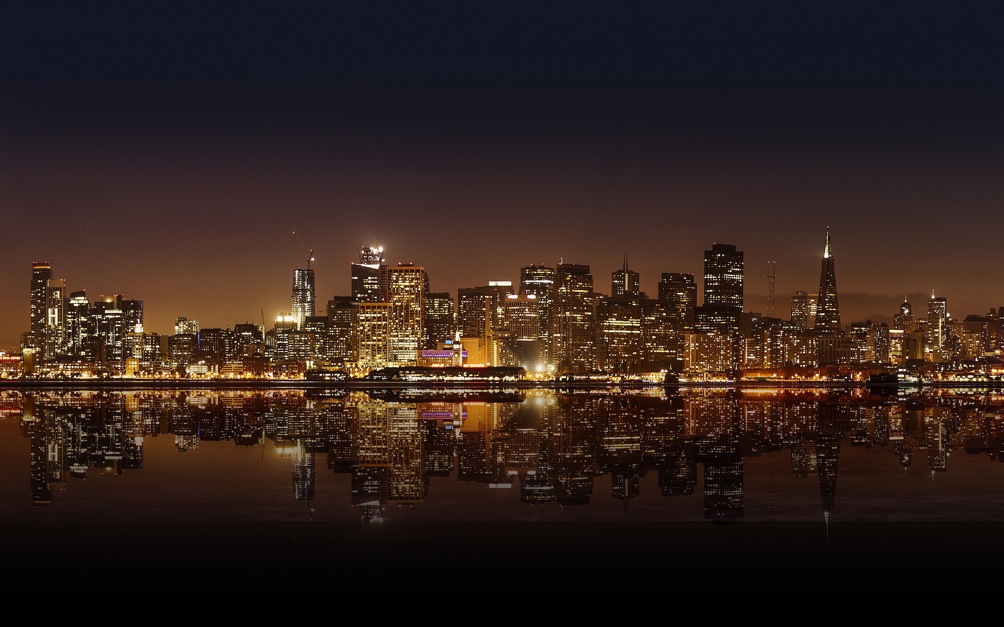 panorama, night city backgrounds, san francisco, 4K, Download 3840x2400 san francisco, HD Wallpaper
