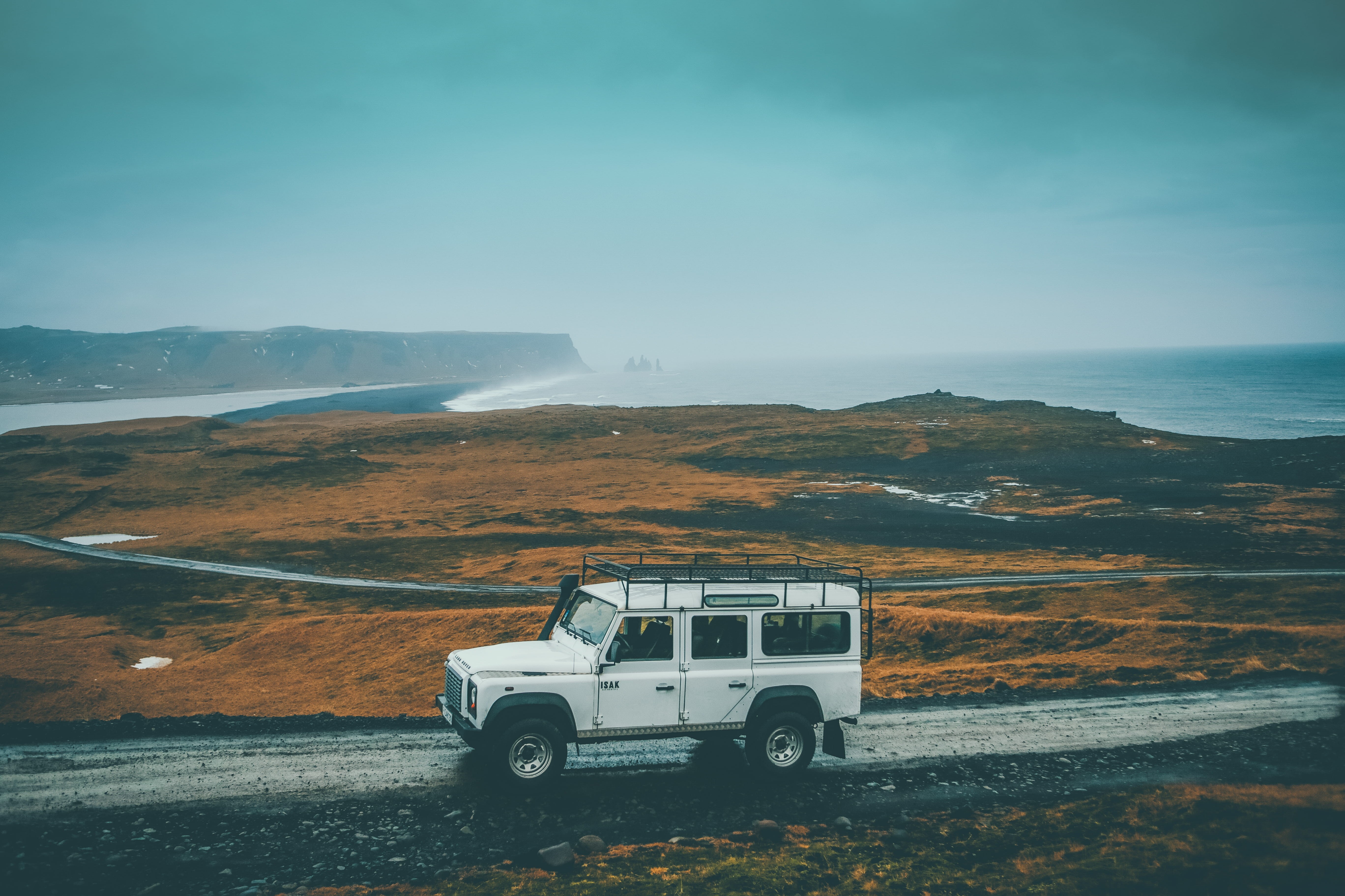 motion, lane, travel Destinations, photo, no people, road, motor vehicle, pave, rocky, defender, gray, scenics - nature, white, nature, fields, sea, beauty in nature, HD Wallpaper