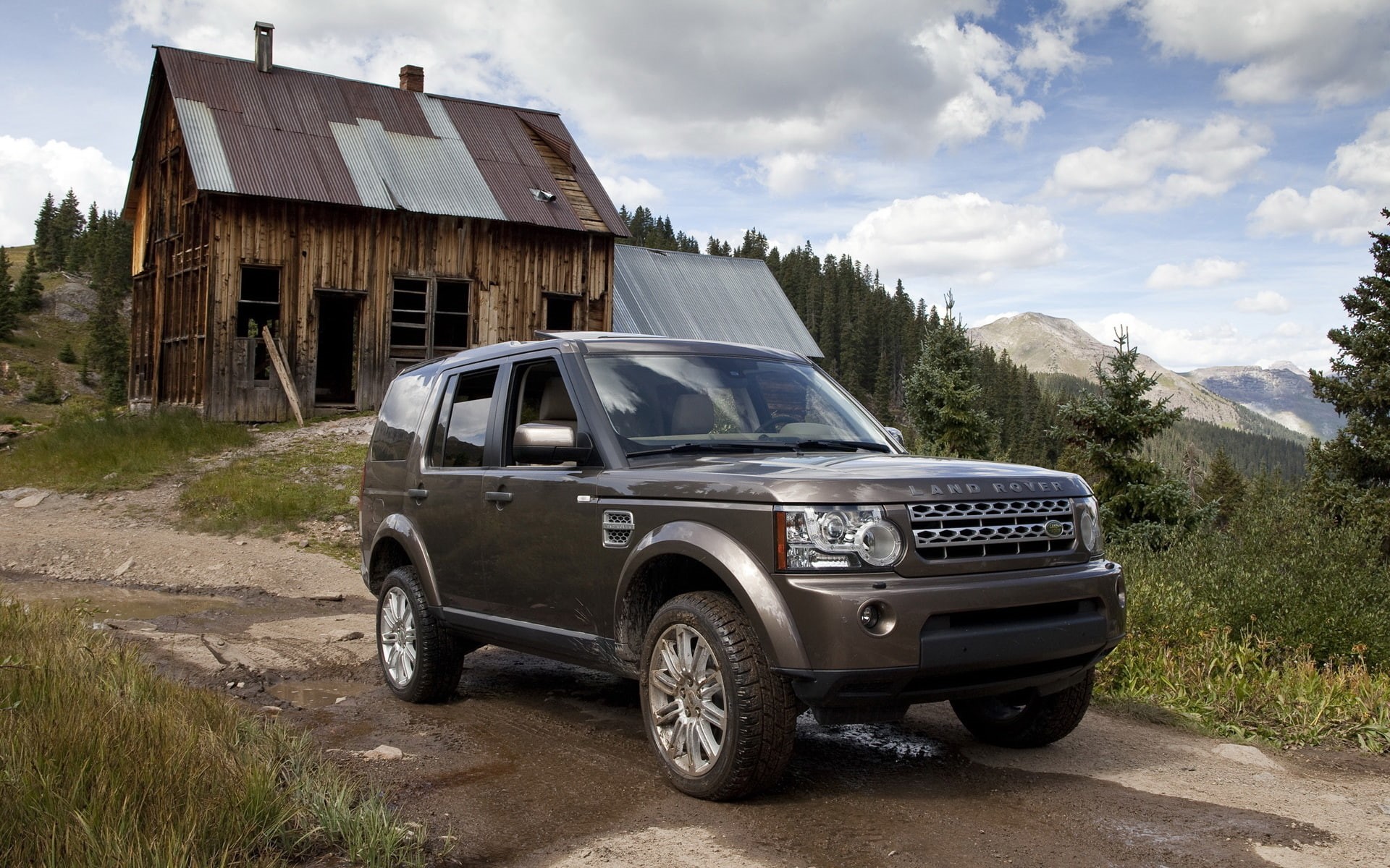 car, house, 1080P, vehicle, Land Rover, trees, HD Wallpaper