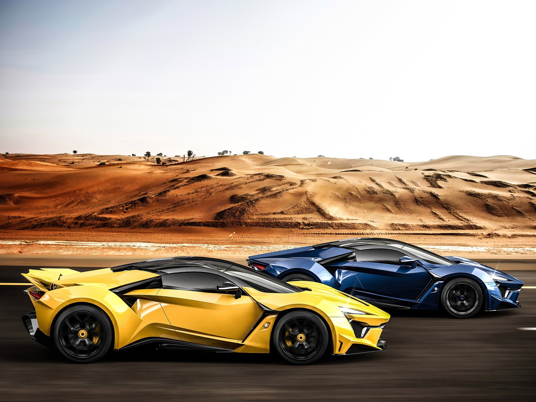 W Motors Fenyr, motor vehicle, landscape, travel, desert, wheel, road, sports, environment, mode of transportation, blue, transportation, land vehicle, HD Wallpaper