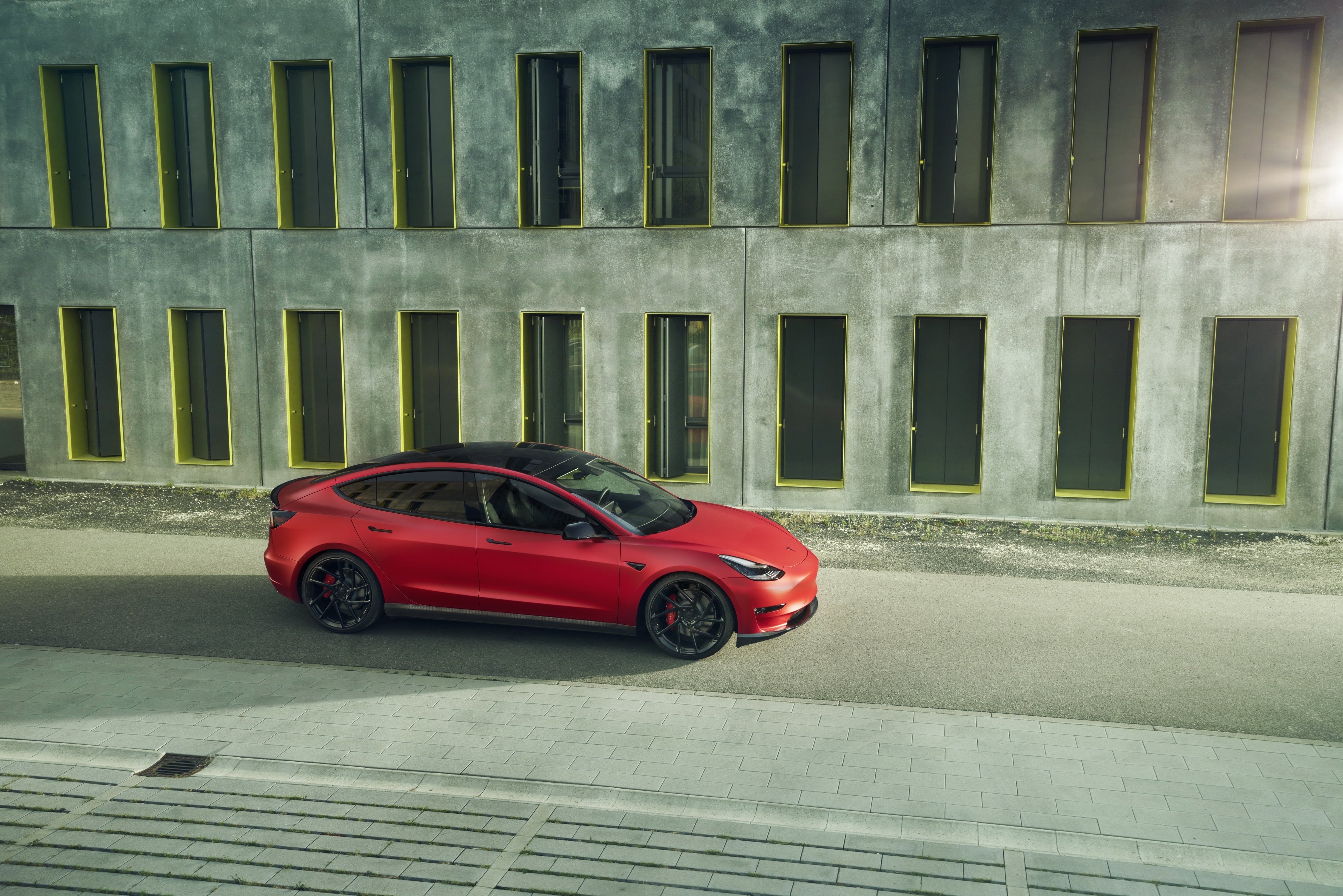 Tesla Motors, Vehicle, Red Car, Tesla Model 3, Luxury Car, 4K, Car, HD Wallpaper