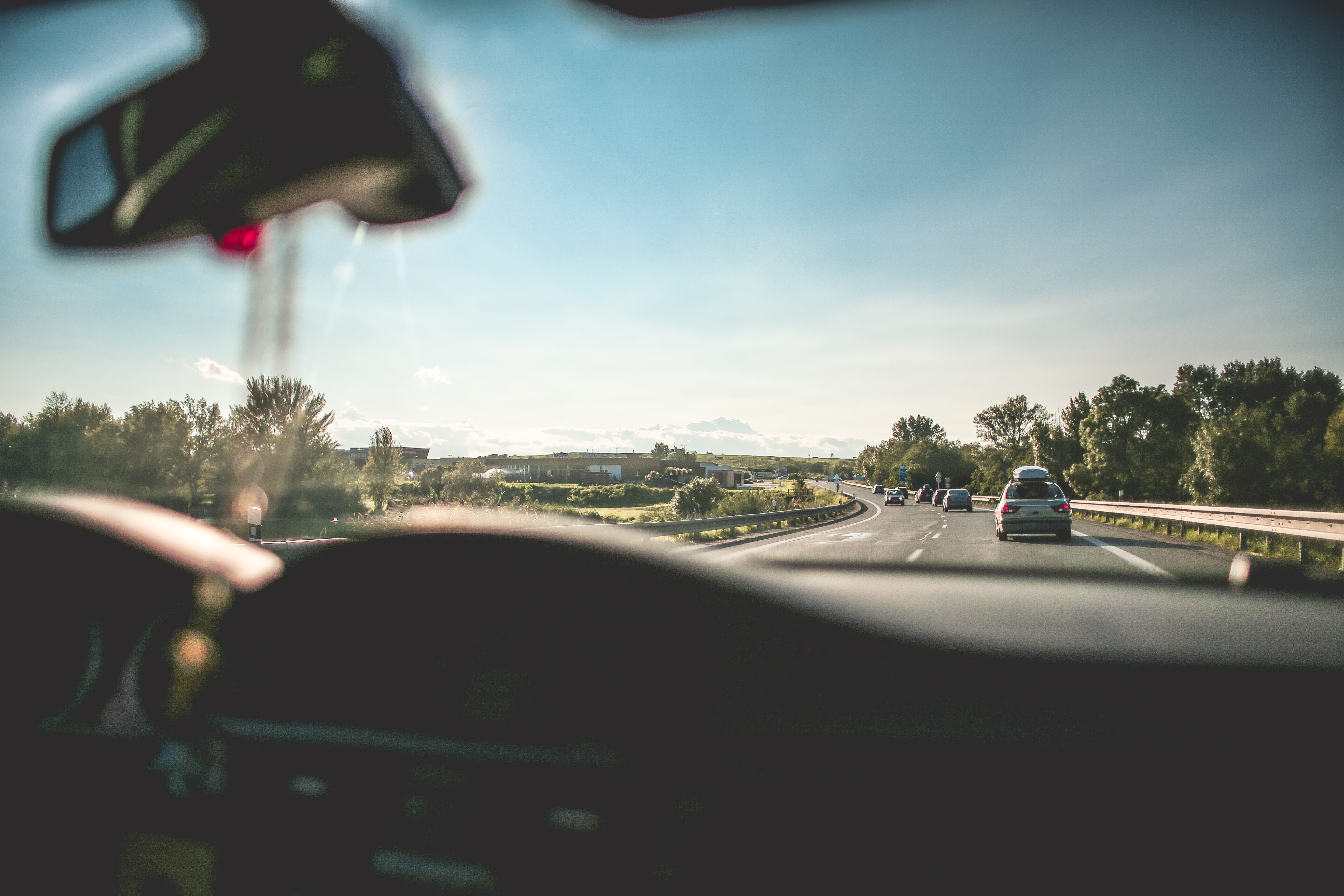 travel, glass - material, highway, mode of transportation, vehicle interior, road trip, traffic, land Vehicle, windshield, transparent, tree, outdoors, HD Wallpaper