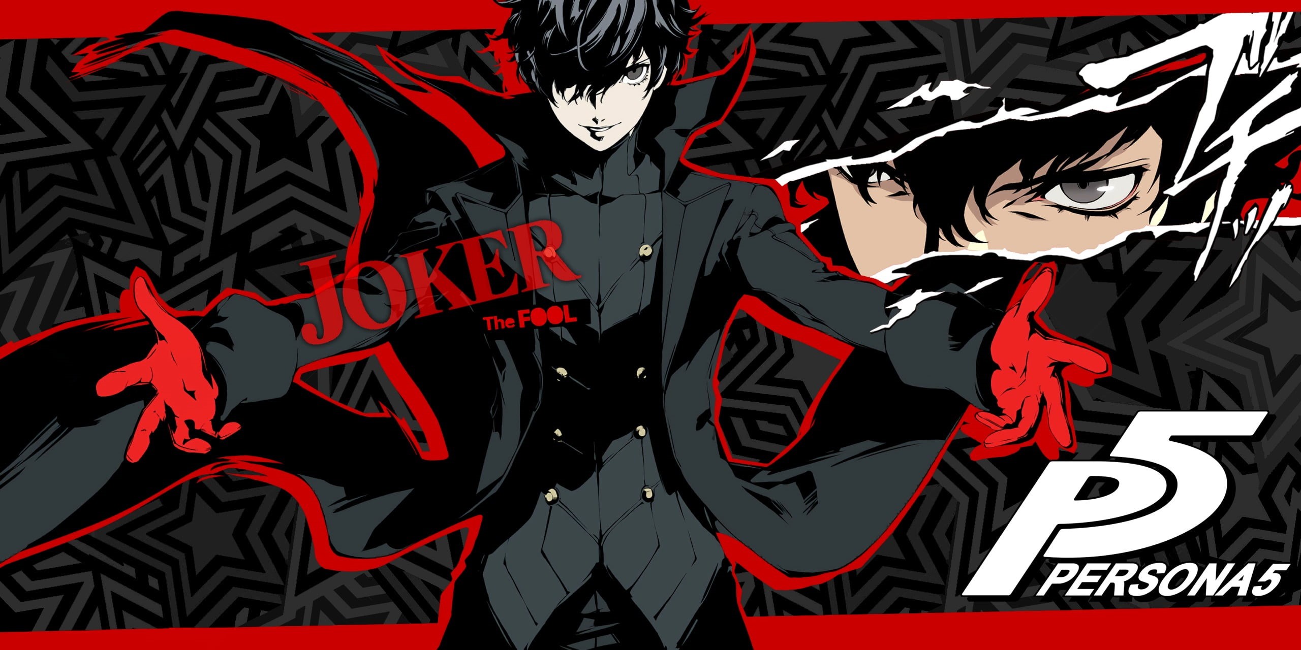 sign, Protagonist (Persona 5), no people, character, close-up, Persona 5, cartoon, text, graffiti, 2K, pattern, western script, communication, red, creativity, HD Wallpaper