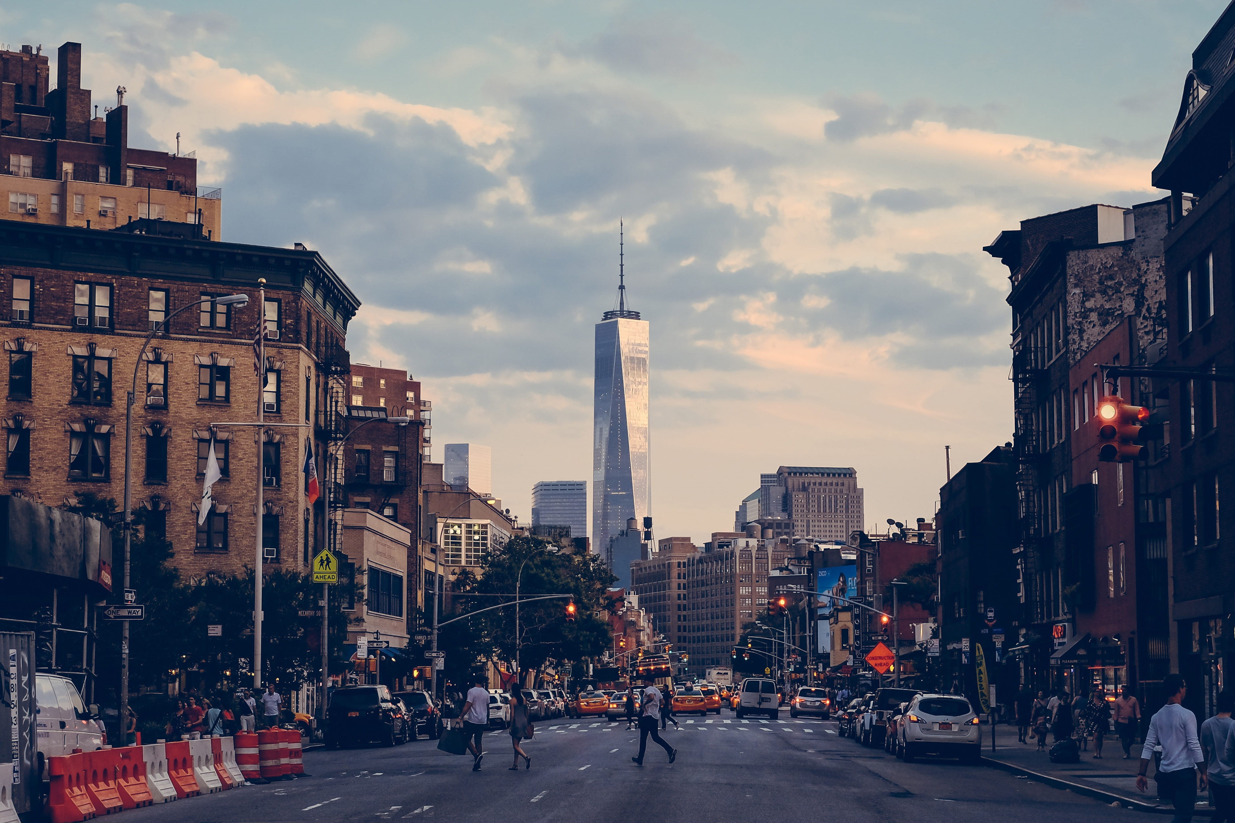 tall - high, york, new, mode of transportation, road, Street, urban, skyscraper, travel destinations, famous Place, nature, built Structure, outdoors, building, HD Wallpaper