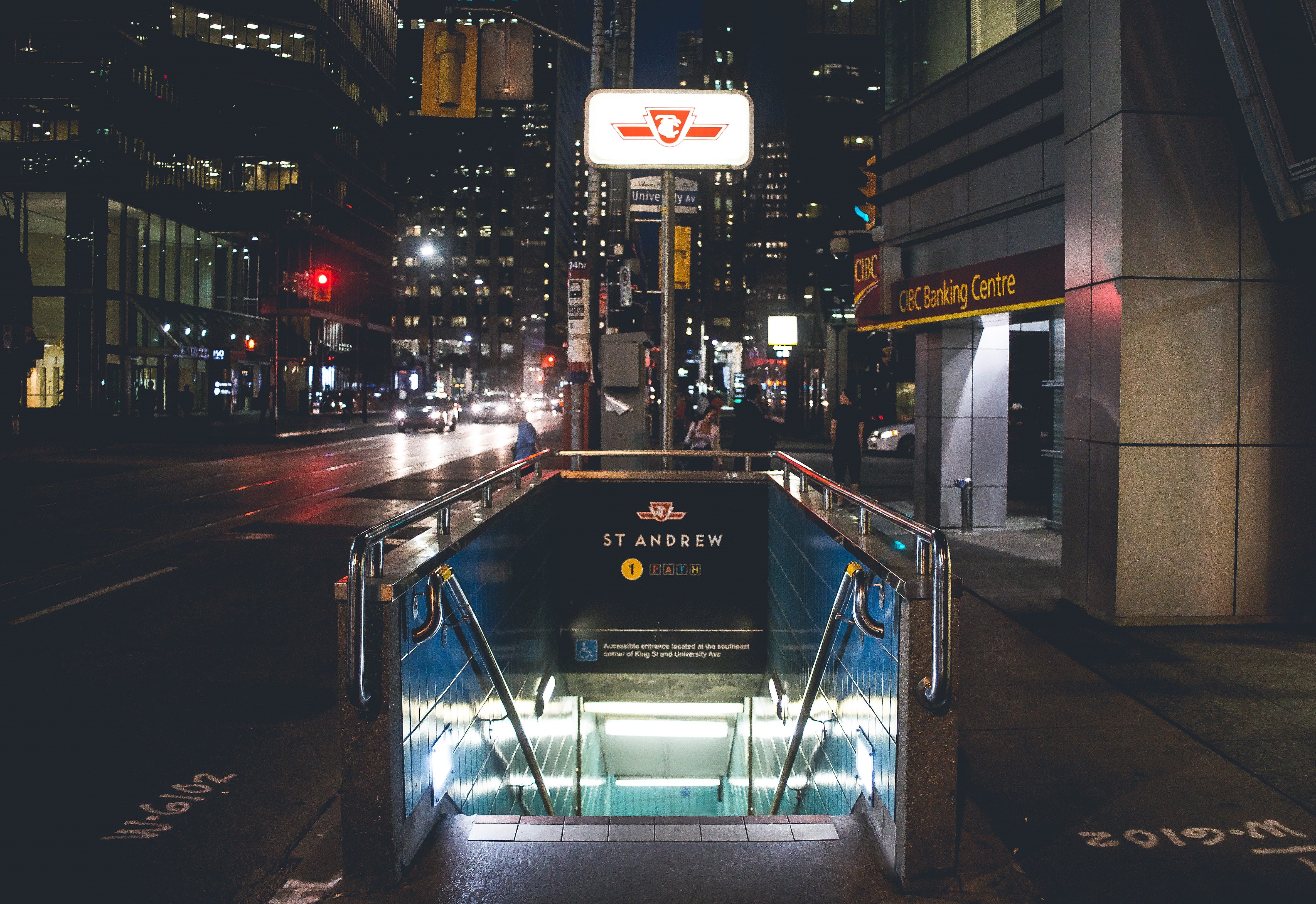 built structure, ontario, sign, transportation, western script, building, the way forward, subway, street, metro, life, lights, city life, building exterior, HD Wallpaper