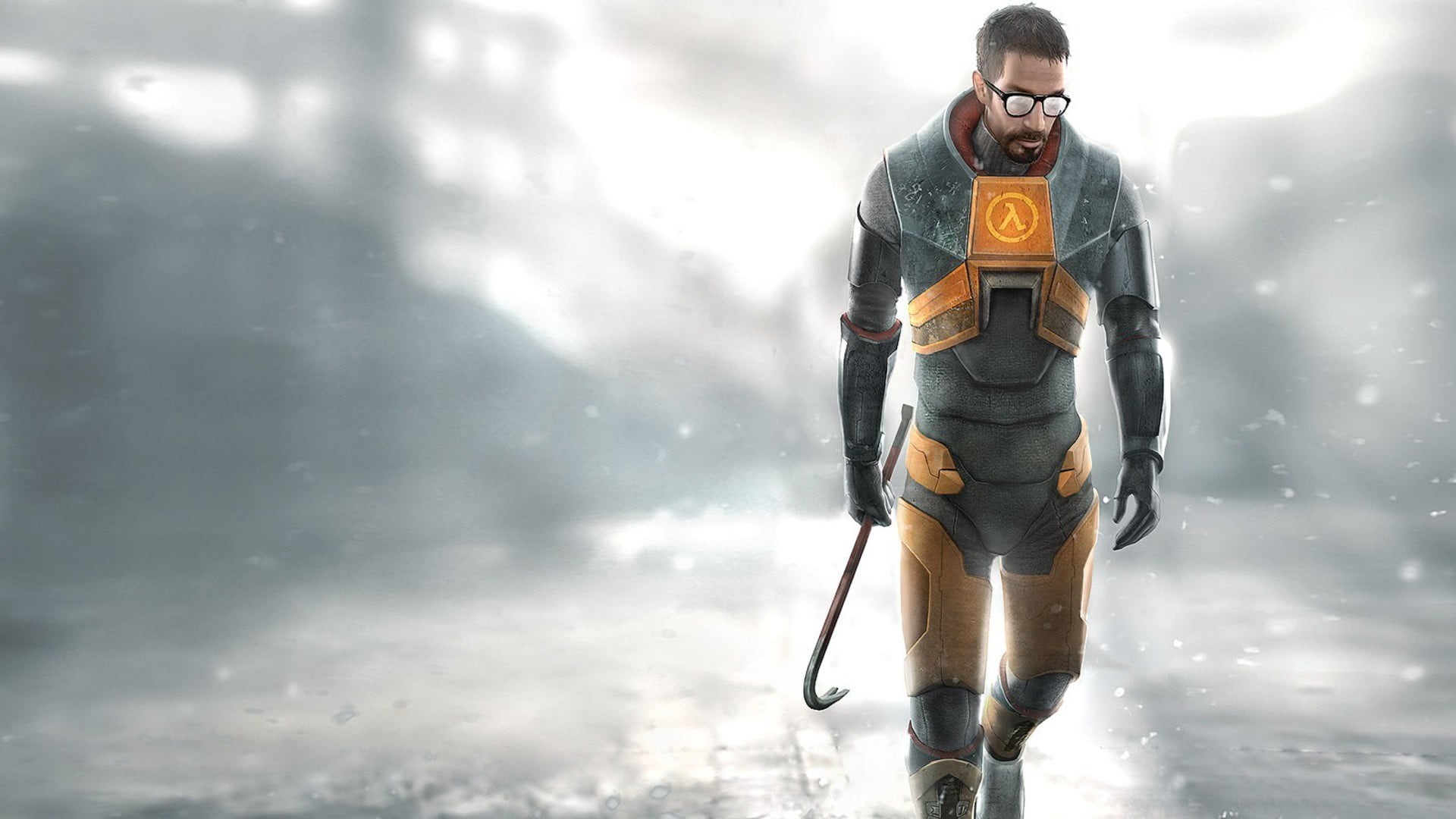 Gordon Freeman, life, activity, adult, people, video games, men, Half-Life, cloud - sky, front view, leisure activity, snowing, snow, winter, 1080P, dr, HD Wallpaper