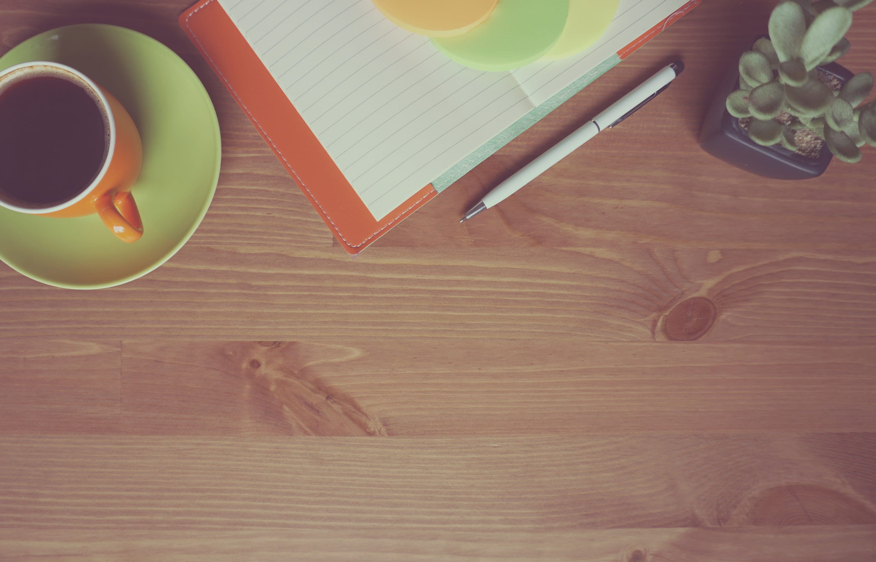 office, notepad, cup of coffee, food and drink, wooden, indoors, work, black coffee, high angle view, 2K, wood - material, drink, coffee cup, orange, beverage, HD Wallpaper