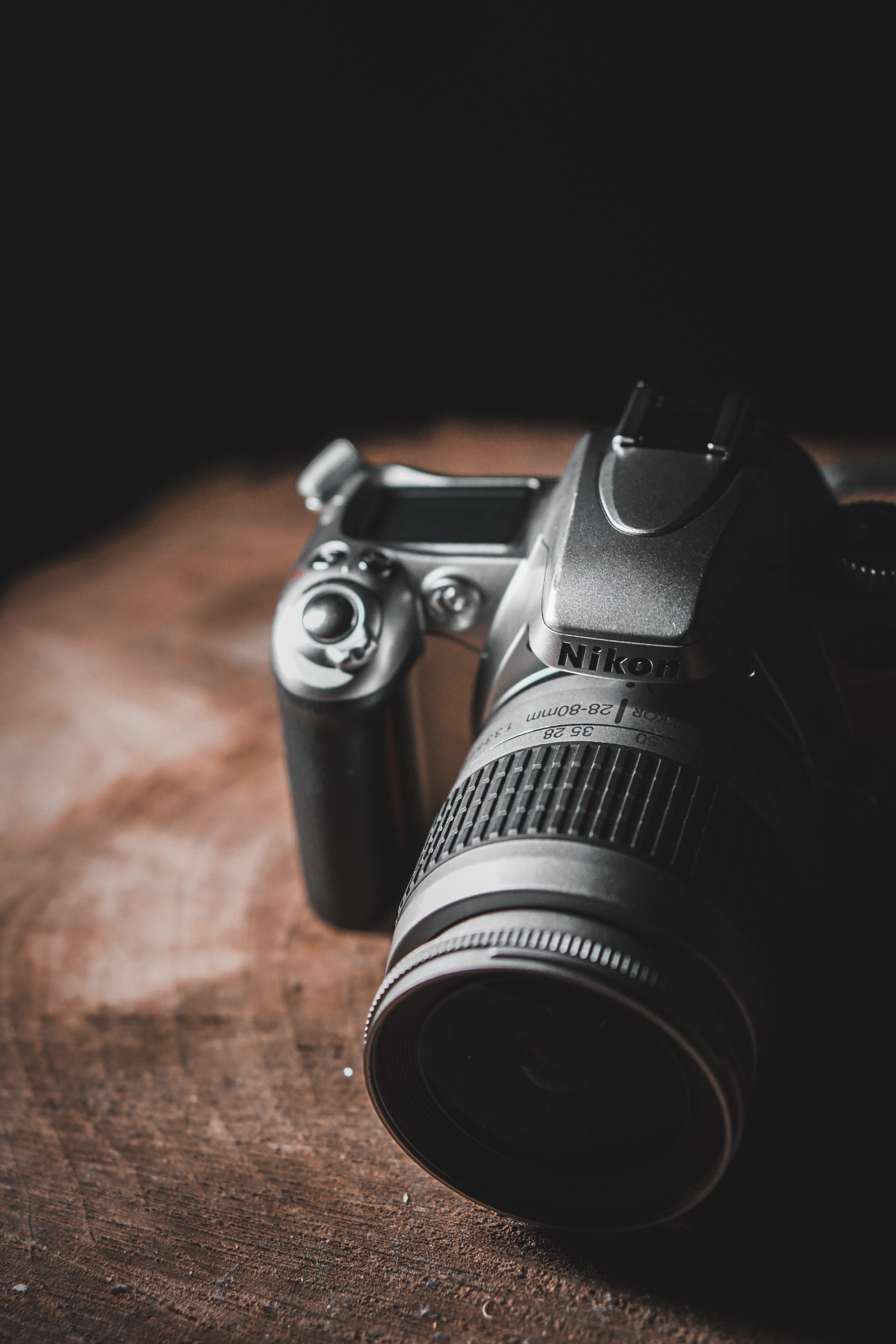 5K, f55, lens cap, lens - optical instrument, camera, camera lens, electronics, machine, retro styled, black background, video camera, black color, studio shot, Phone HD Wallpaper