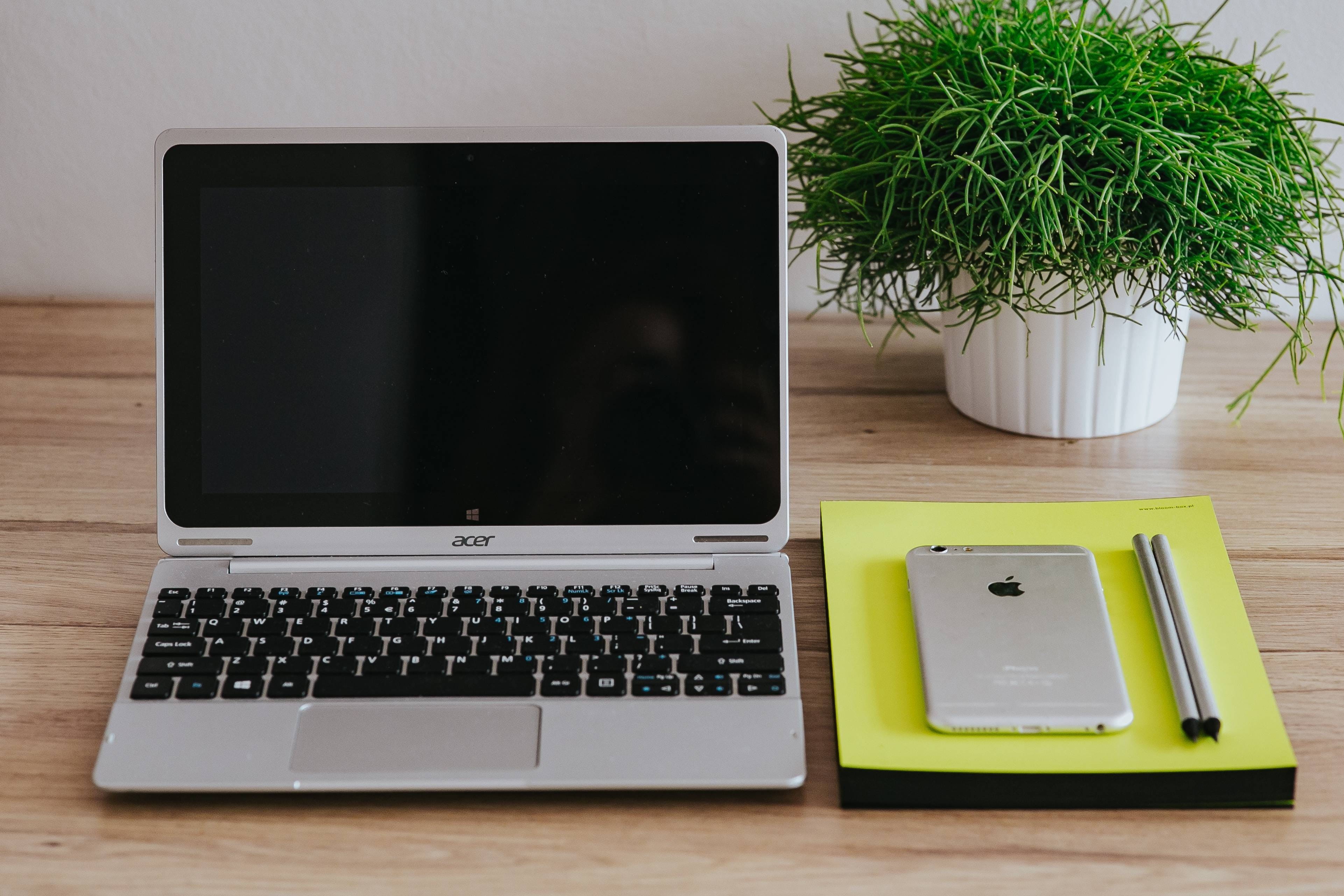 business, Acer, work, technology, indoors, communication, notebook, computer Keyboard, green color, connection, still life, keyboard, office, wood - material, HD Wallpaper