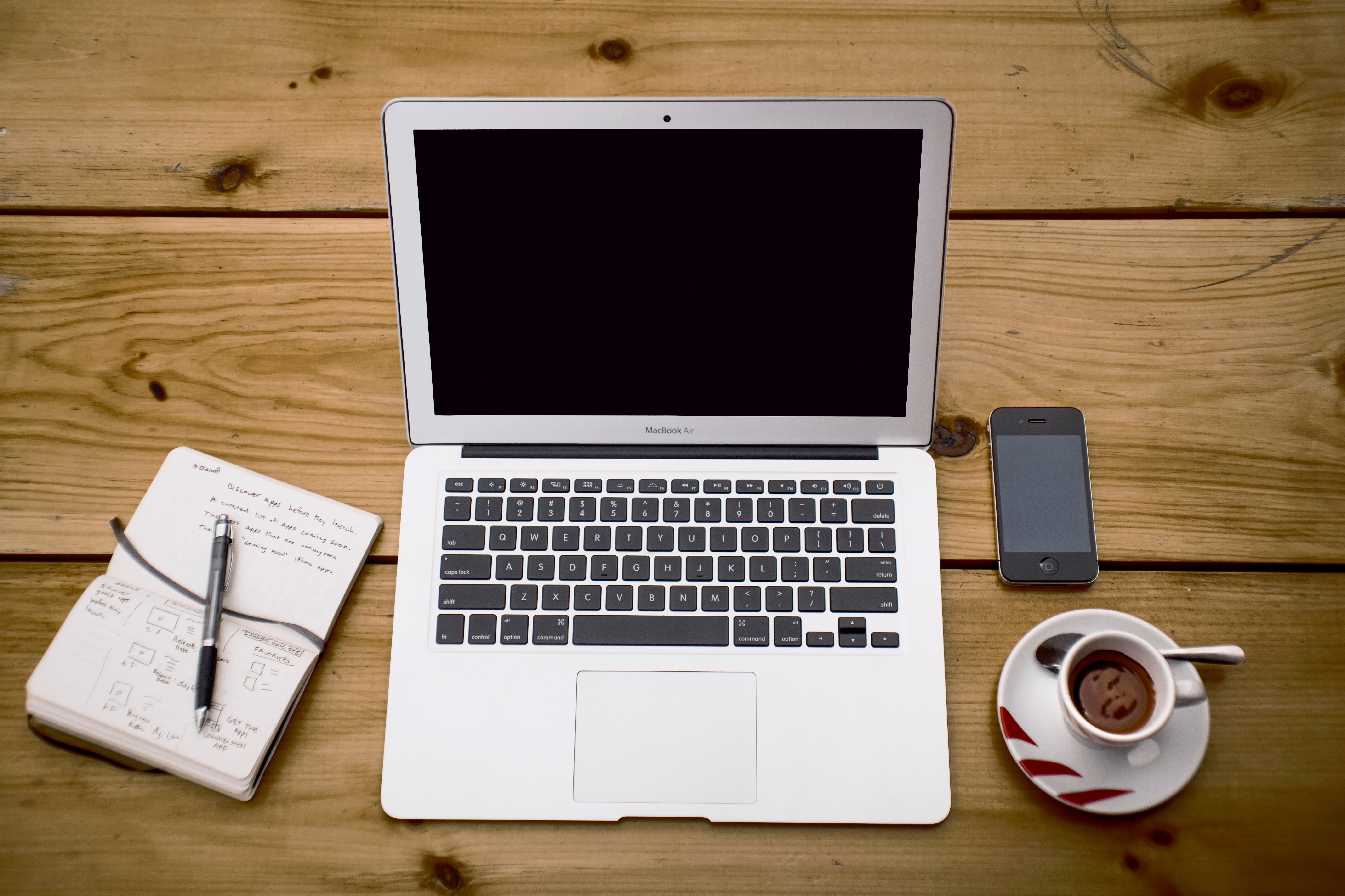 paper, technology, cell, white, cup, red, air, screen, still life, no people, laptop, table, iphone, wood, coffee - drink, mug, corporate, work, pen, besides, HD Wallpaper