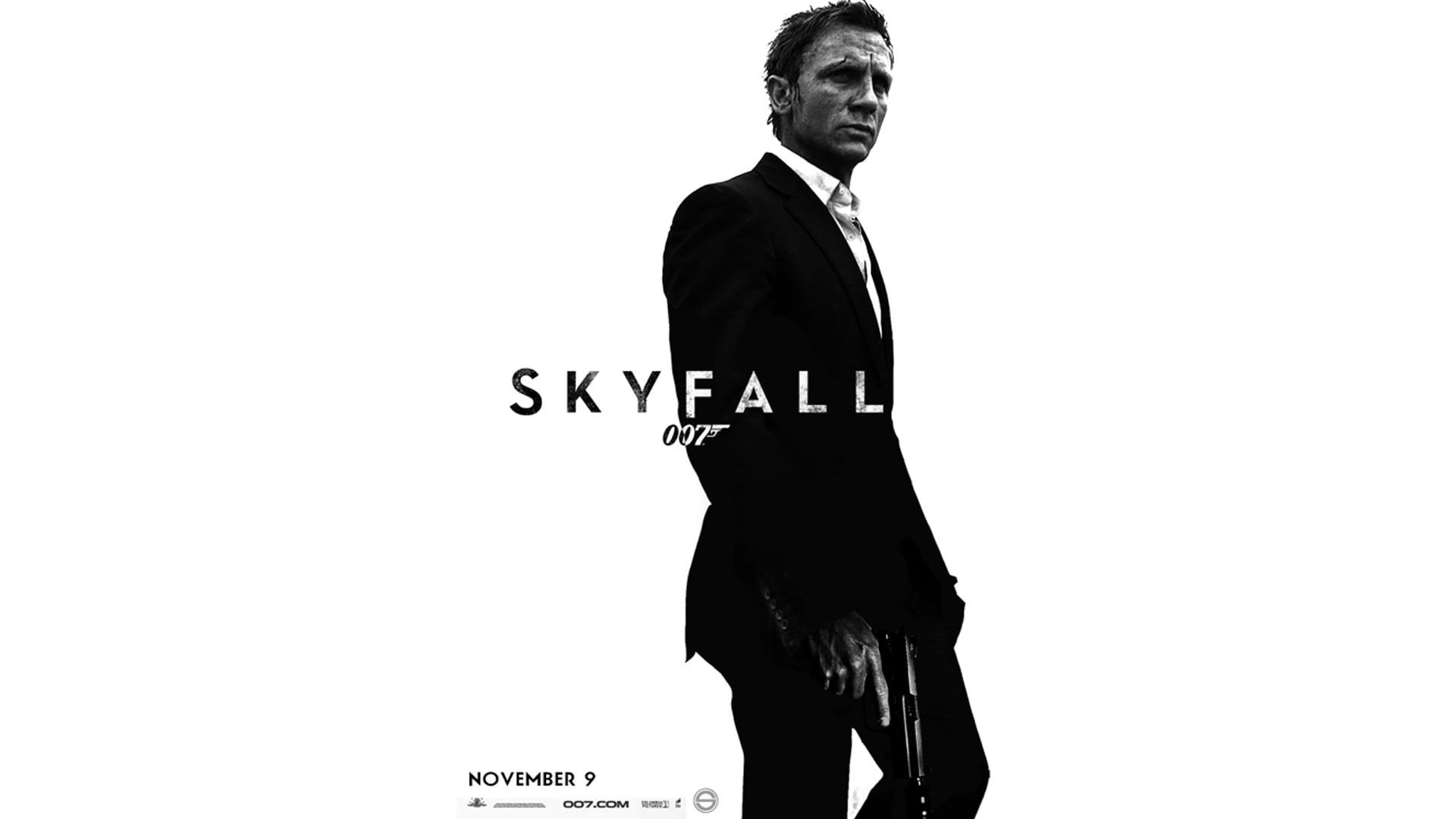 1080P, one person, copy space, young adult, James Bond, lifestyles, communication, poster, young men, Skyfall, western script, front view, movies, white background, HD Wallpaper