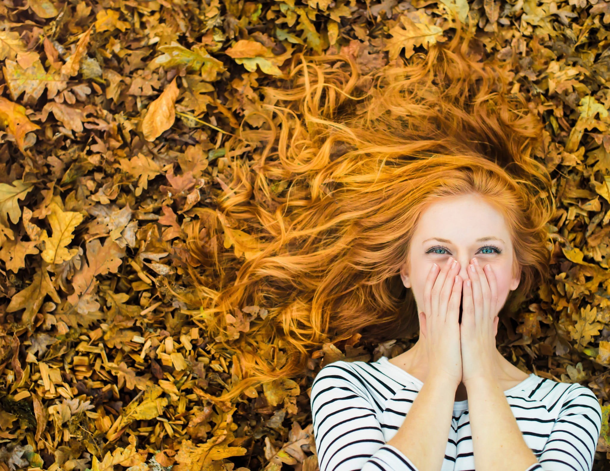 nature, joy, leisure activity, black, headshot, leaves, young Women, beautiful woman, looking, human Face, 1080P, yellow, hairstyle, one Person, obscured face, HD Wallpaper