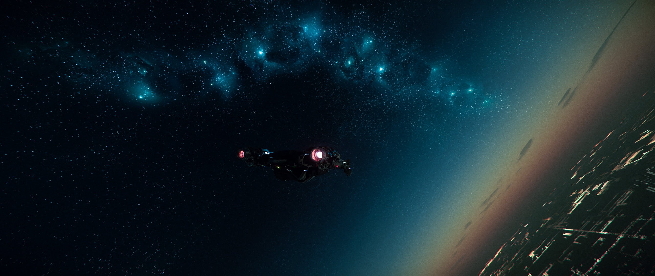 Ultra Settings, planet, 2K, ultrawide, screen shot, space, spaceship, Star Citizen, HD Wallpaper