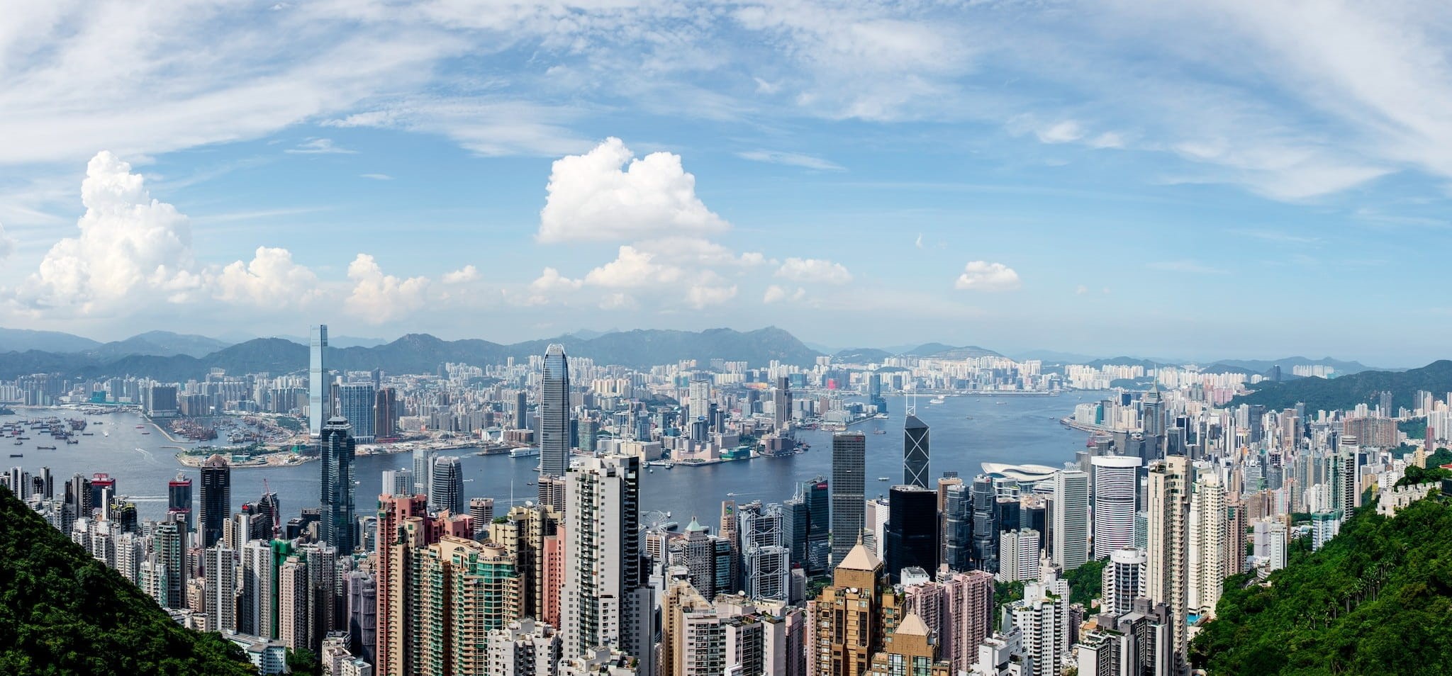 tourism, hong kong, crowd, cloud - sky, scene, panorama, architecture, city, peak, 1080P, mountain, modern, office building exterior, day, victoria, kong, HD Wallpaper
