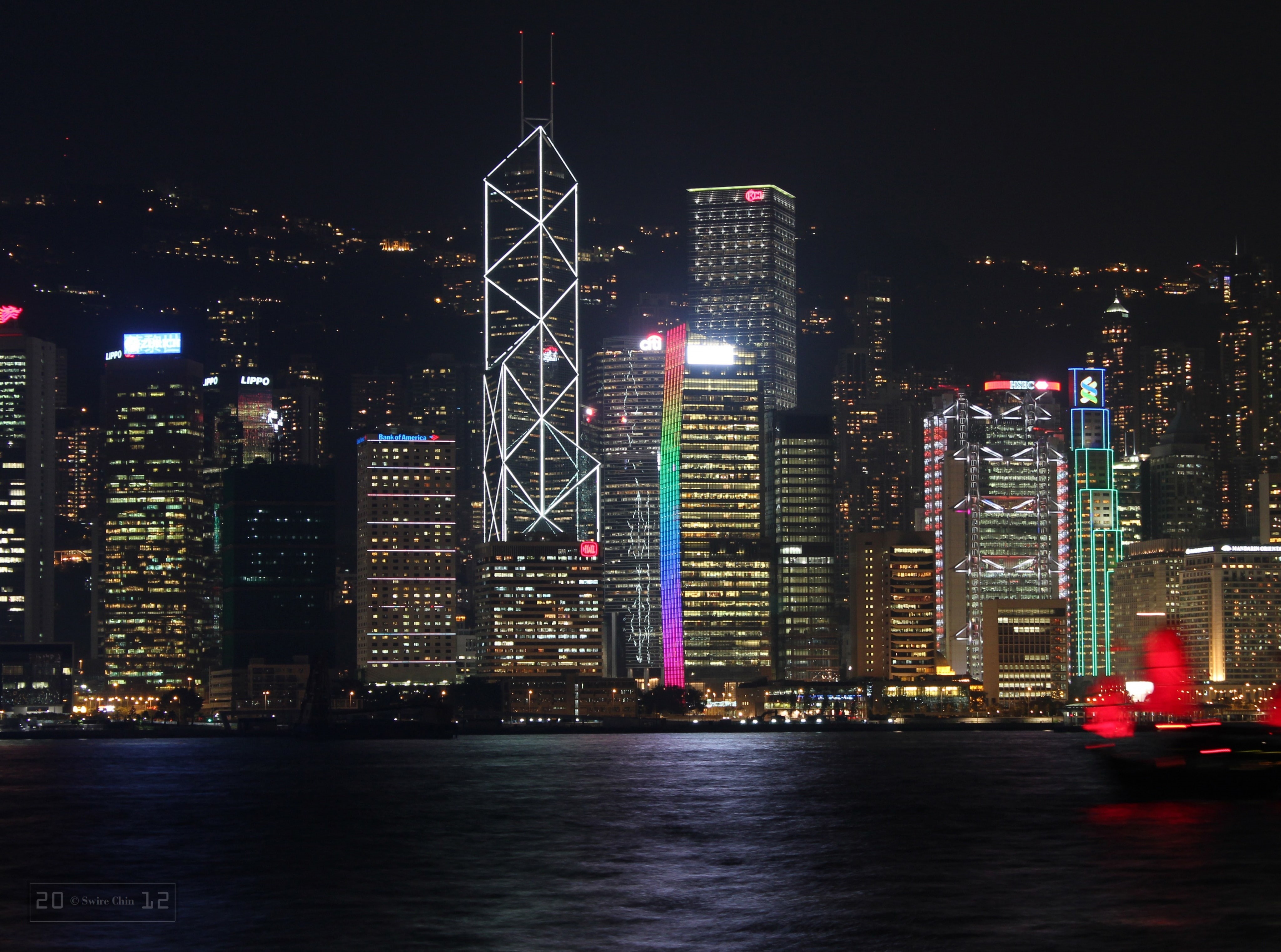 admiralty, Night, Harbour, architecture, building exterior, illuminated, water, Junk, built structure, sky, aimg9069, Hong, waterfront, victoriaharbour, HD Wallpaper