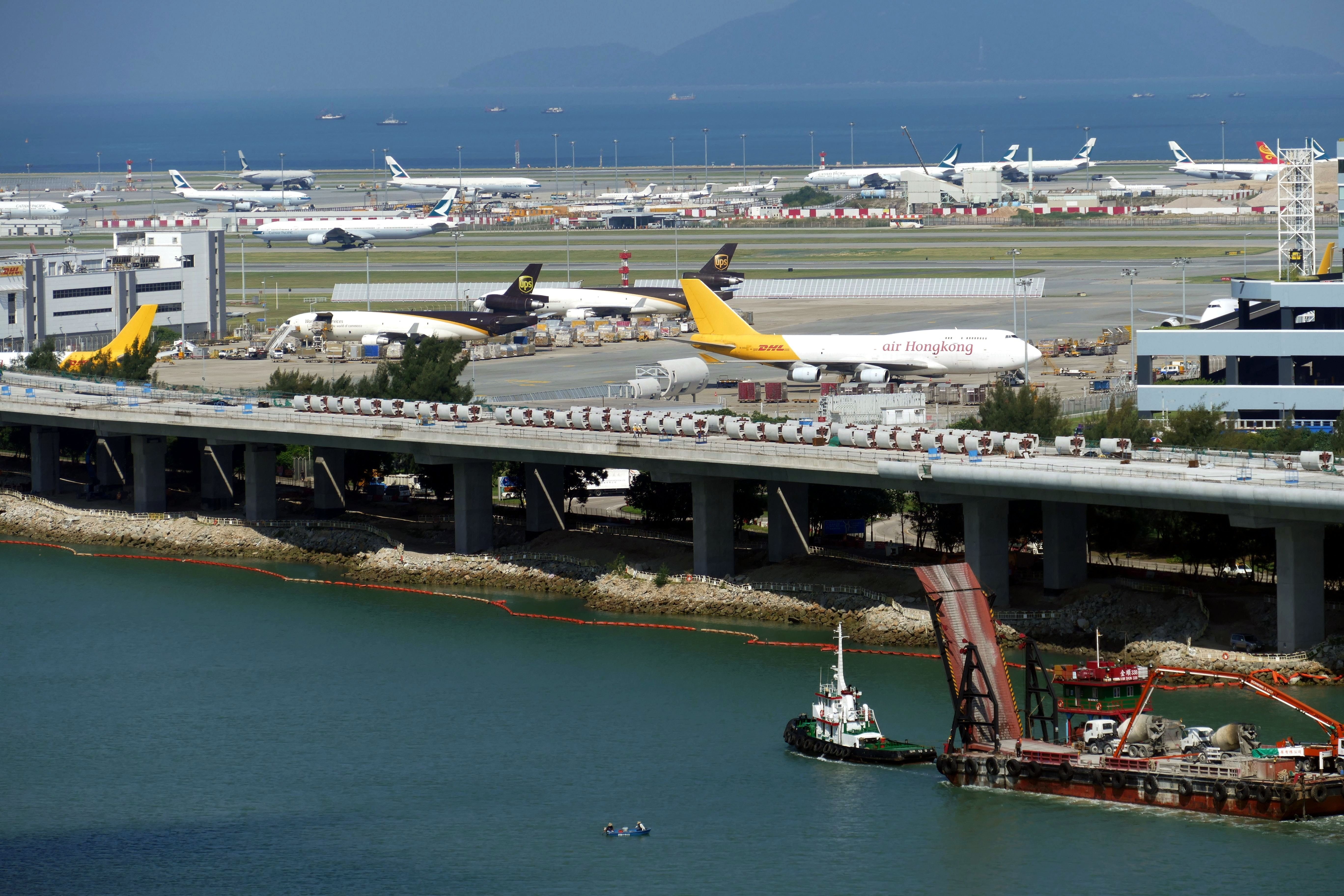 leaving, no people, flying, sea, traffic, airport, air vehicle, china, airplane, view, lantau, hong kong airport, architecture, nature, terminal, nautical Vessel, HD Wallpaper