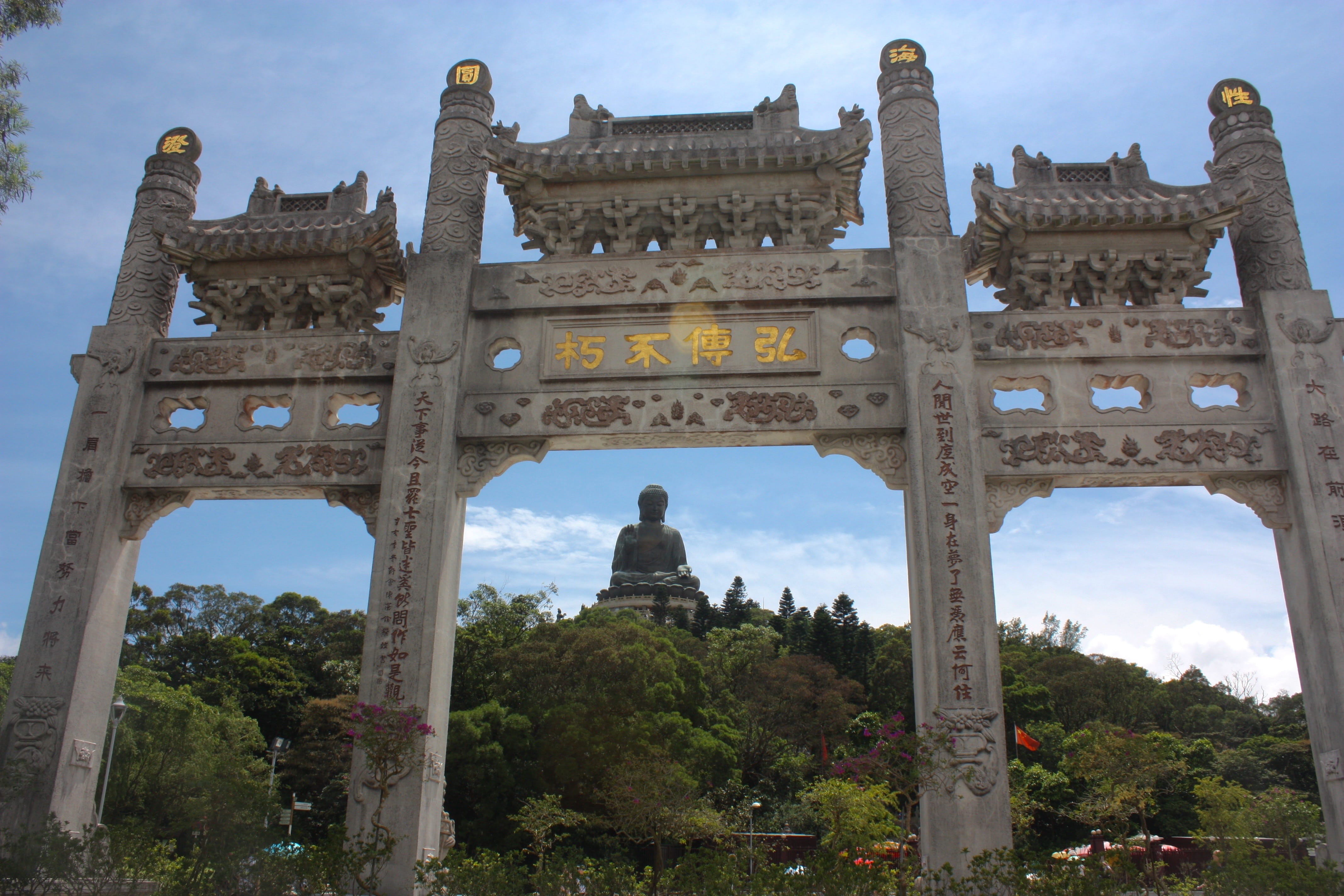 history, summer, building, architecture, po lin monastery, lantau island, built structure, tourism, sky, tian tan big buddha, building exterior, Chinese History, HD Wallpaper
