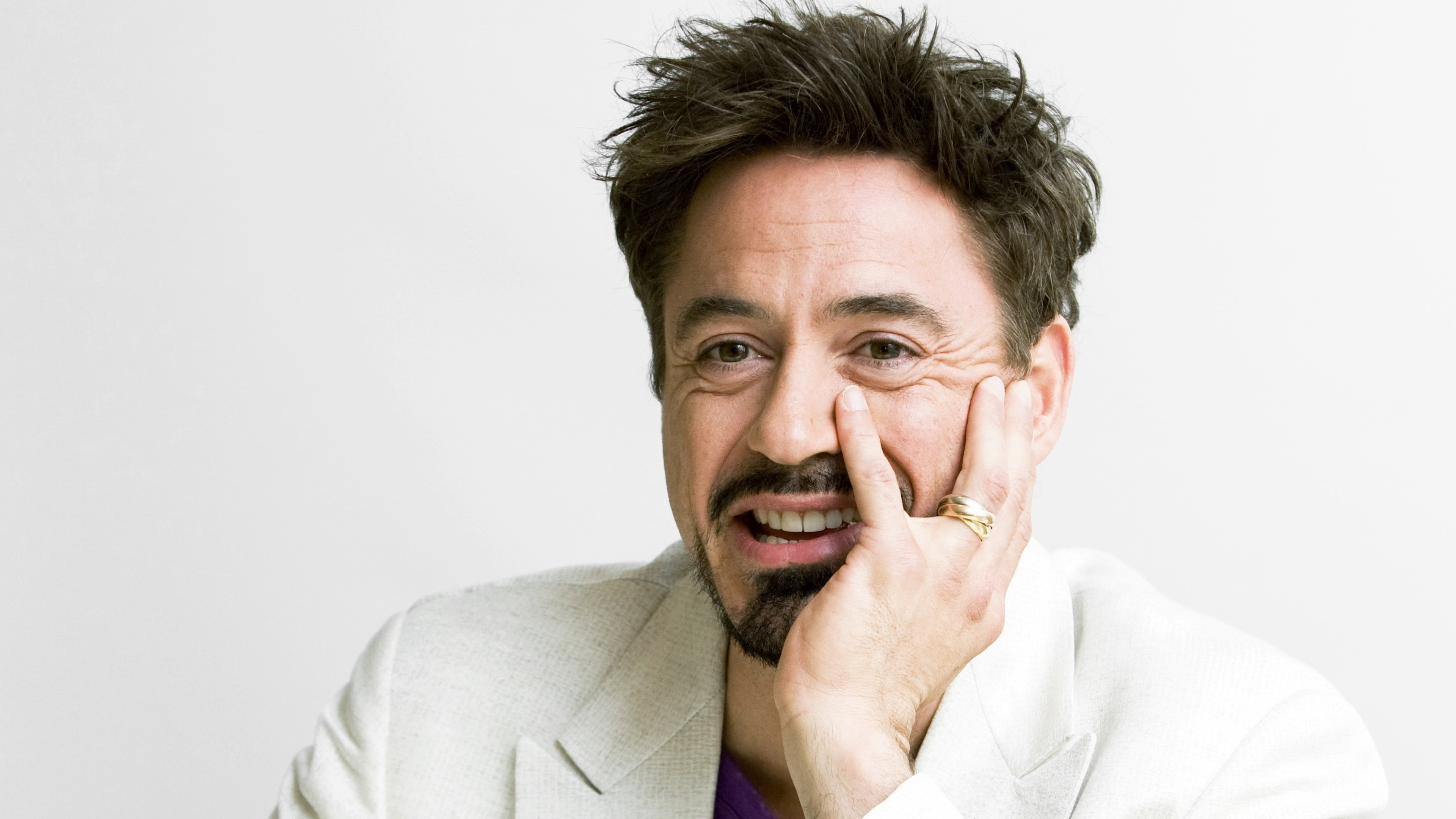 actor, 4K, Robert Downey Jr., portrait, white, HD Wallpaper