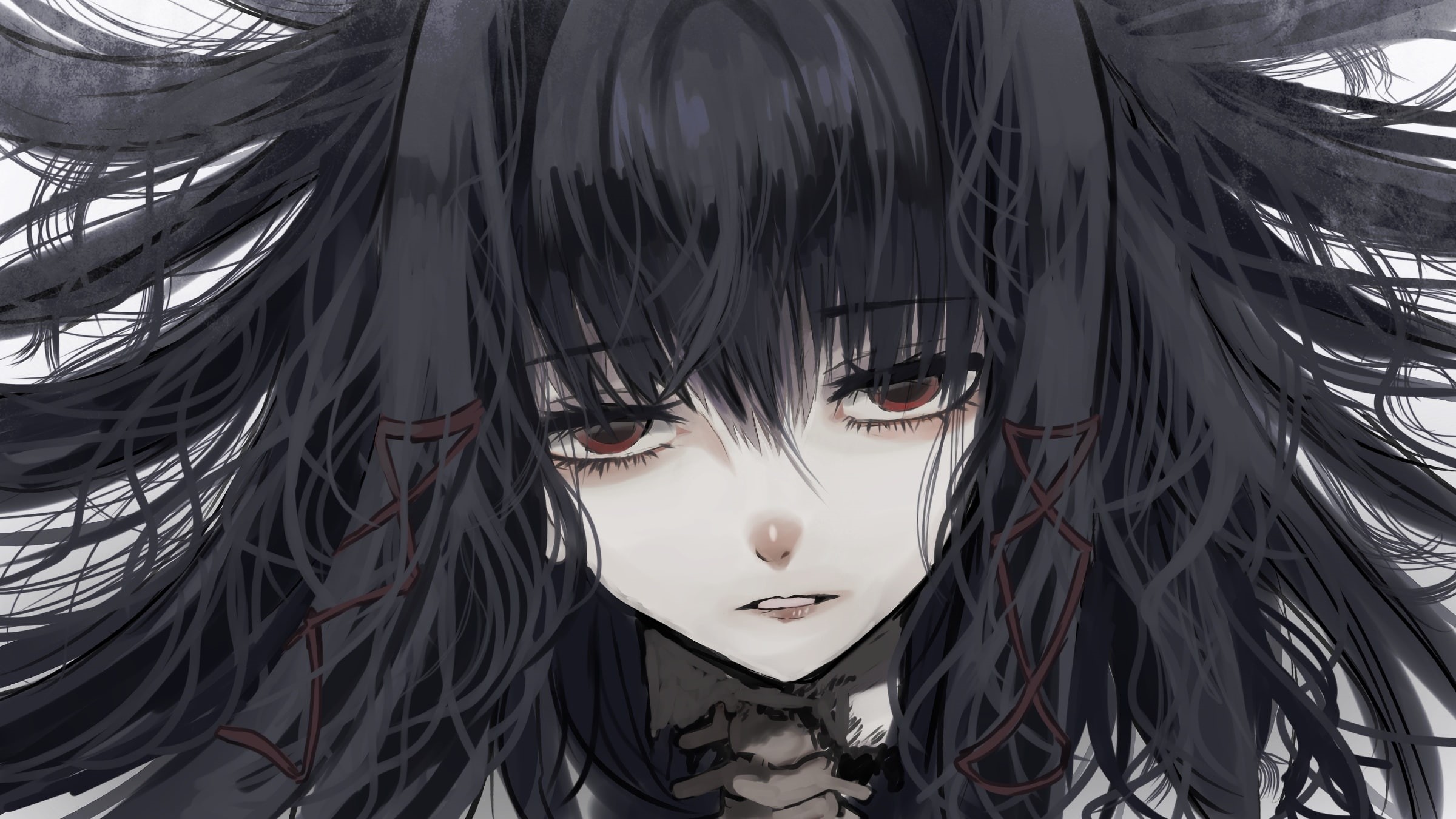 depressed, mask, hair, portrait, arts culture and entertainment, full frame, mannequin, creativity, human representation, still life, anime girl, black hair, HD Wallpaper