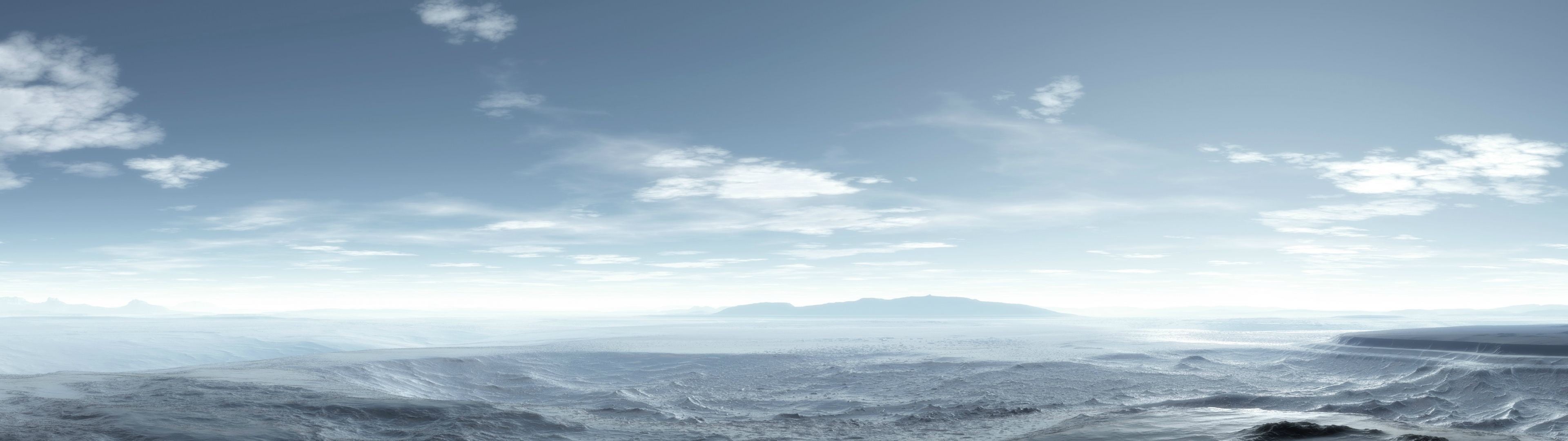 climate, landscape, scenics - nature, clouds, nature, snow, horizon, mountain range, multiple display, tranquil scene, beauty in nature, sea, winter, urban skyline, HD Wallpaper