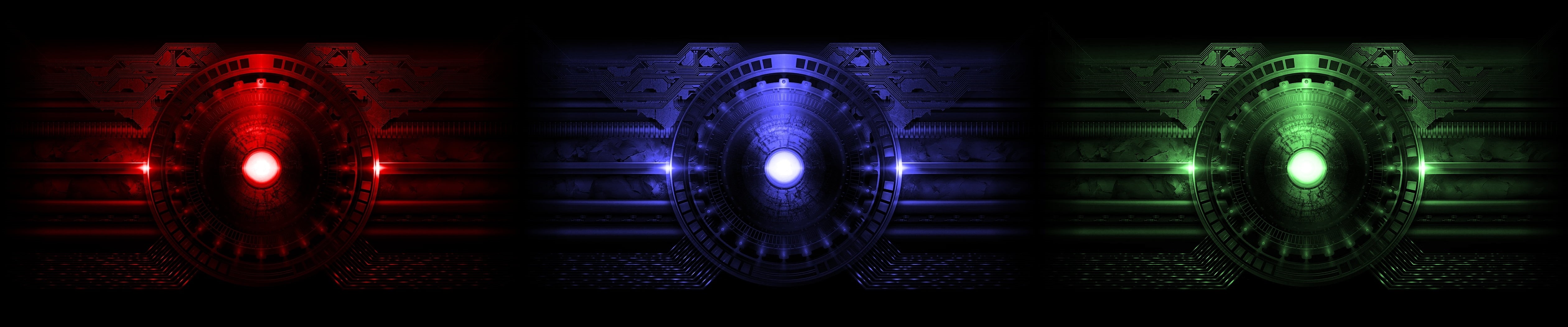 nightlife, digital composite, illuminated, panoramic, futuristic, three, circuits, architecture, motion, blurred motion, circle, collage, RGB, led, glowing, HD Wallpaper