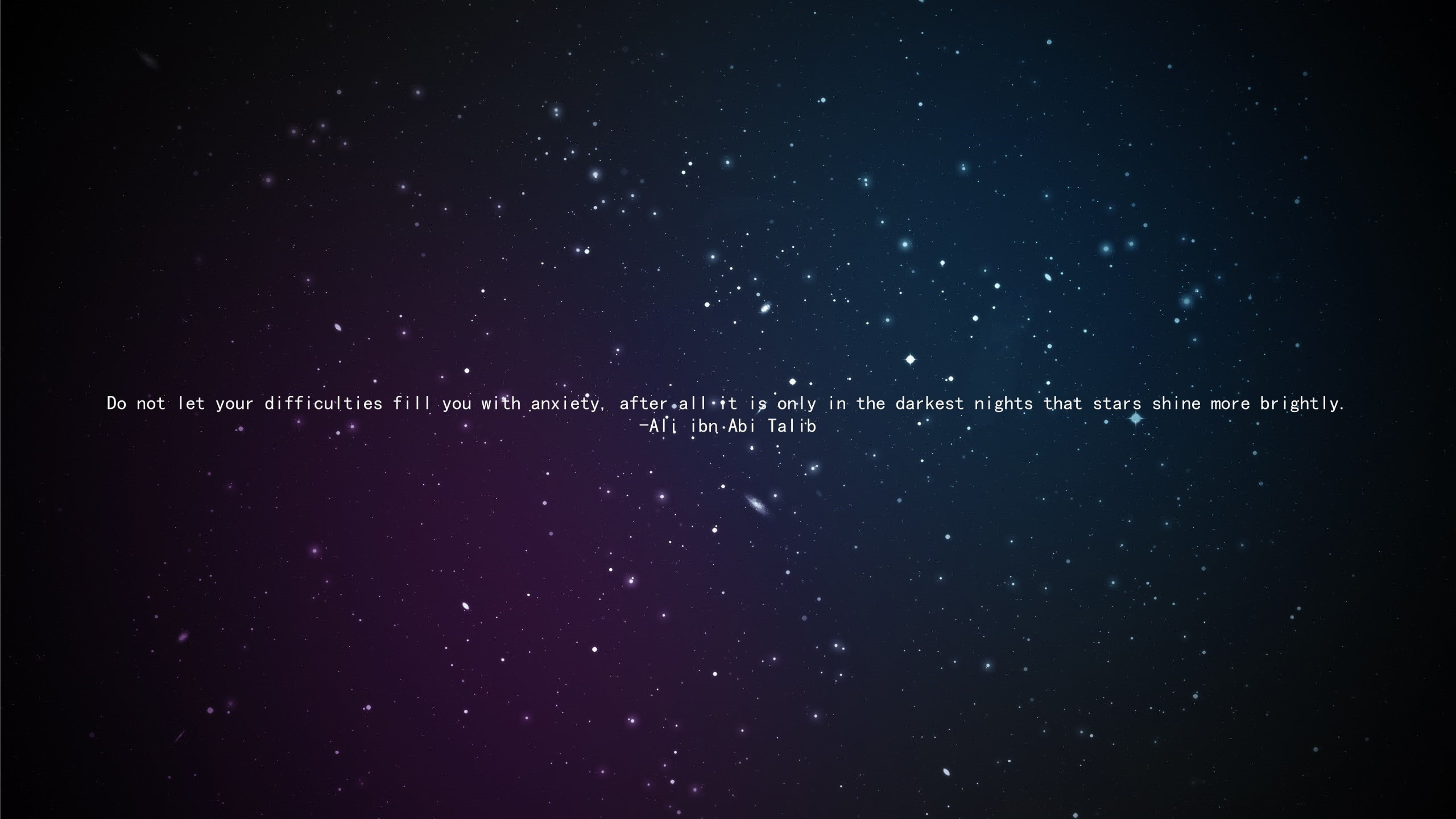 Islam, Imam, space, quote, 2K, Ali ibn Abi Talib, stars, HD Wallpaper