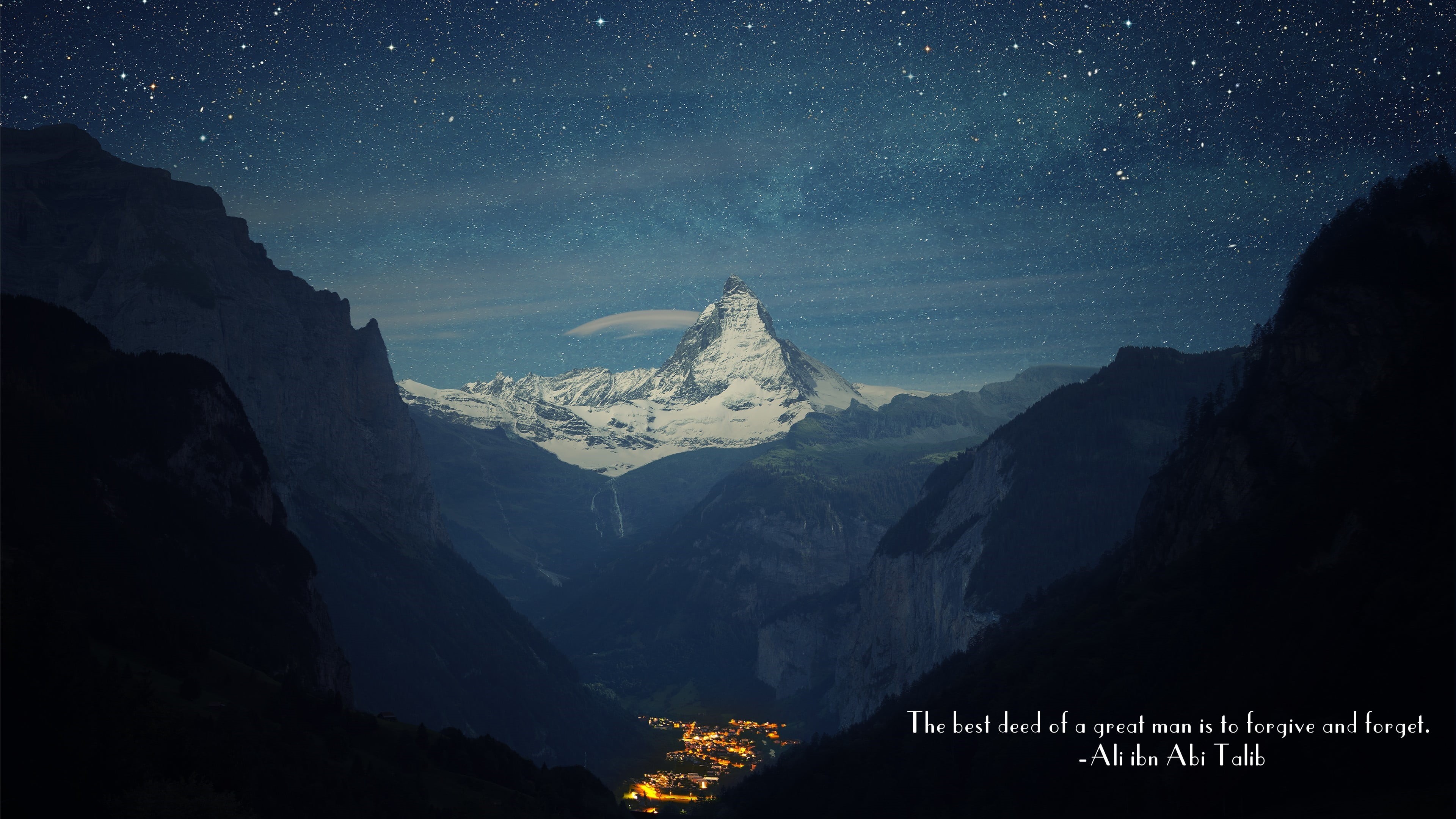 blue, winter, stars, constellation, hiking, outdoors, covered, Matterhorn, dark, mountain, nighttime, Zermatt, galaxy, mountains, himalayas, HD Wallpaper
