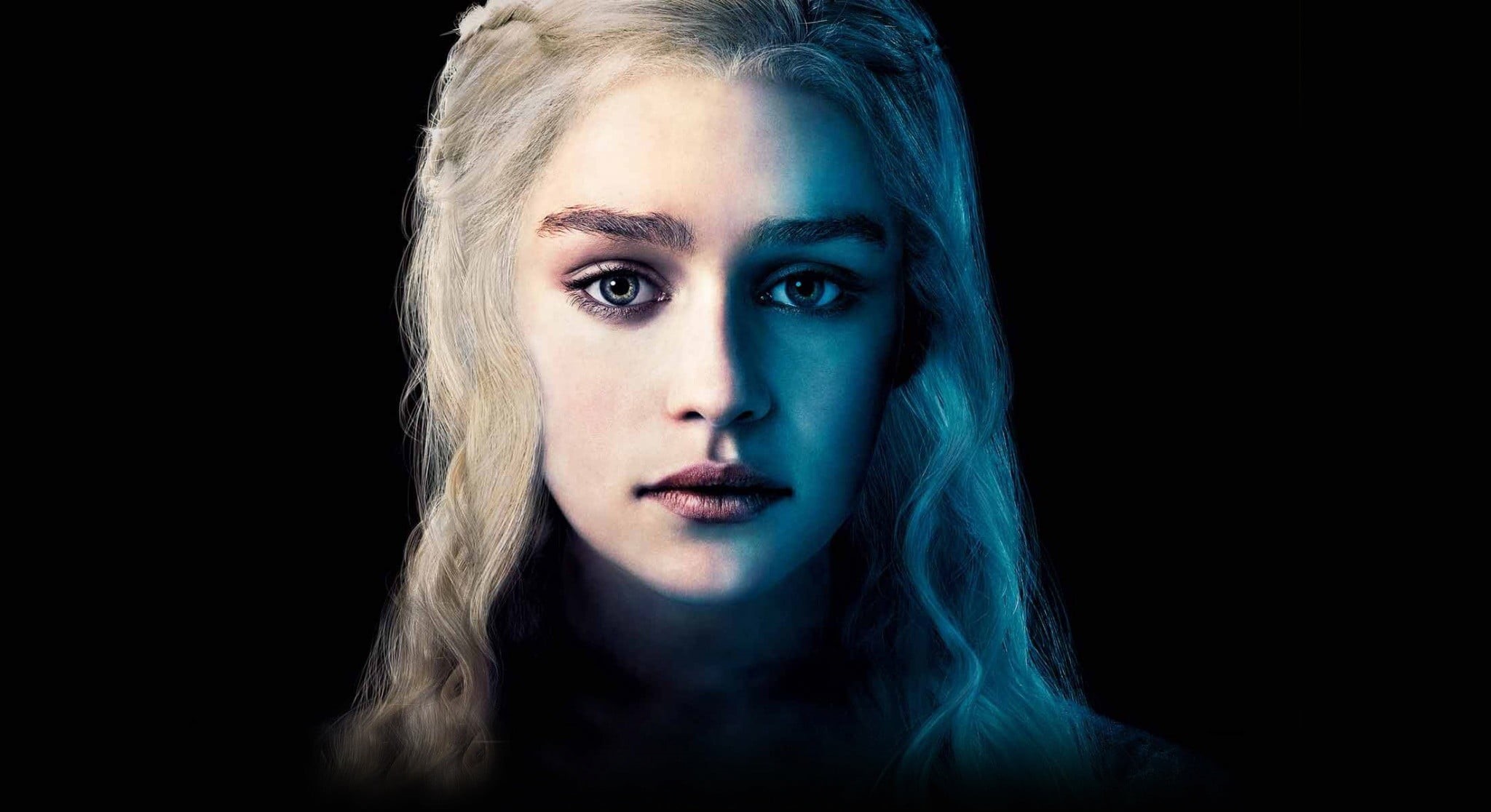 headshot, hair, adult, females, Game of Thrones, woman, studio shot, dark, looking at camera, young women, human face, body part, Emilia Clarke, black background, HD Wallpaper
