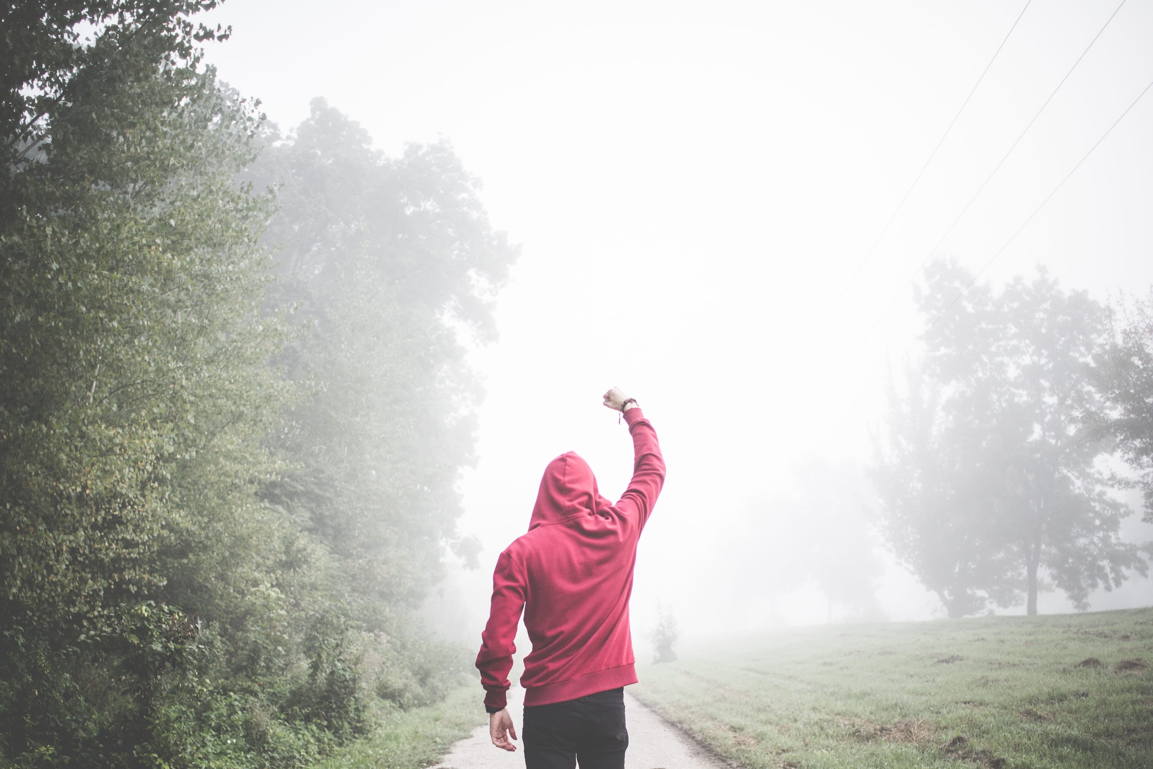 fog, win, leisure activity, vitality, Winner, Pose, morning, adult, exercising, running, real people, casual clothing, balboa, walking, smiling, three quarter length, HD Wallpaper