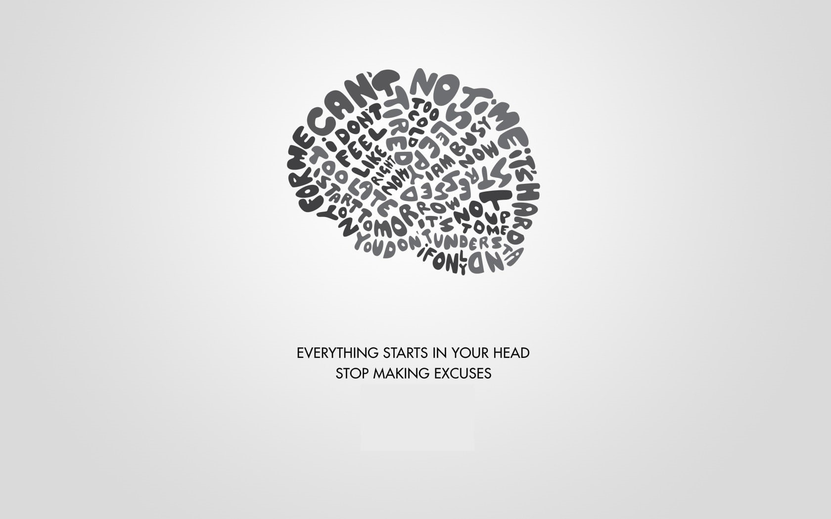 quote, 720P, motivational, procrastination, simple background, brain, word clouds, HD Wallpaper