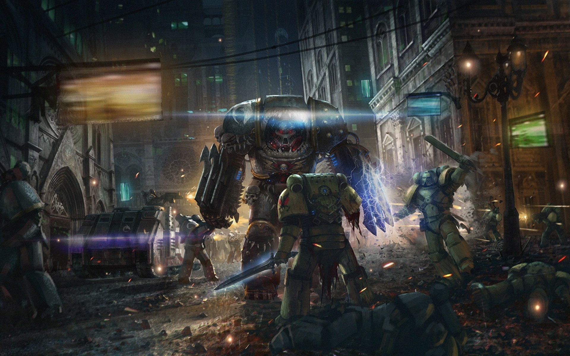 artwork, Warhammer 40, fantasy art, futuristic armor, 000, 1080P, HD Wallpaper