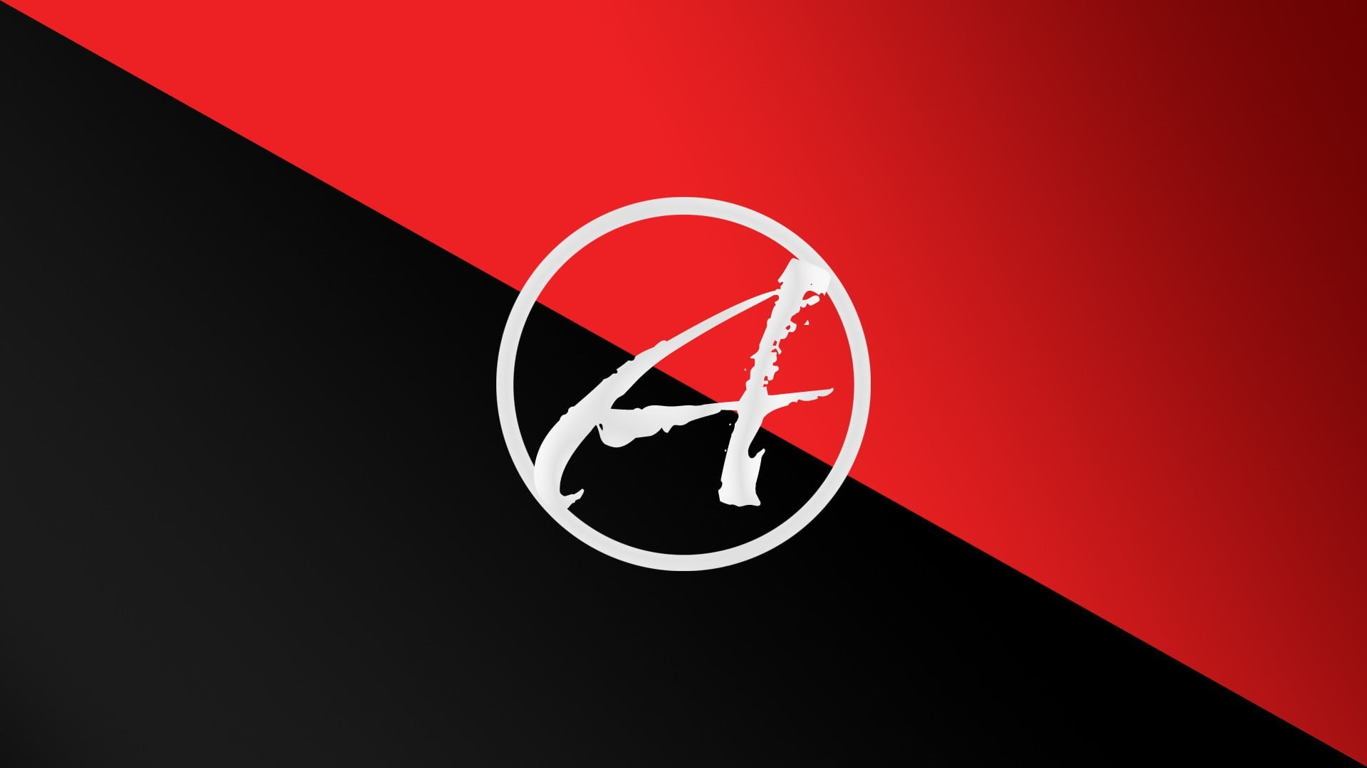 nature, circle, circle-A, 1080P, communication, Anarchy, forbidden, black, black background, geometric shape, indoors, no people, studio shot, red, symbol, HD Wallpaper